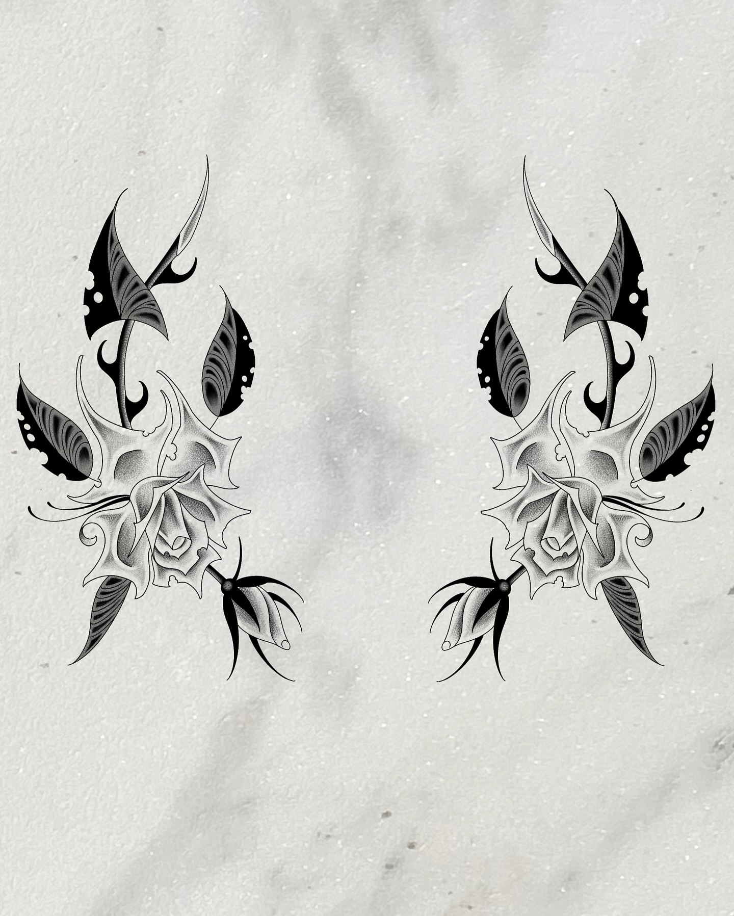 Rose and bat wings geometric tattoo by Tattoo Artist, in San Francisco, CA