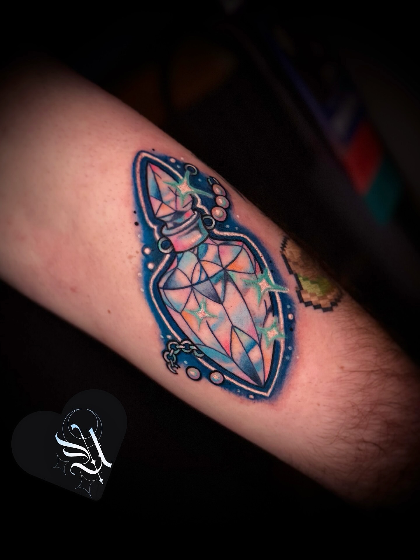 Tattoo by @silverie_inks β geometric, watercolor