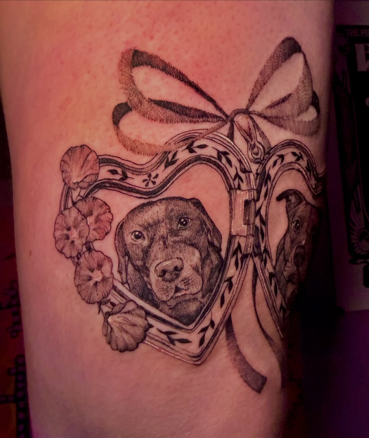 Dog portrait realism tattoo on the forearm by ✧Lee Ortiz