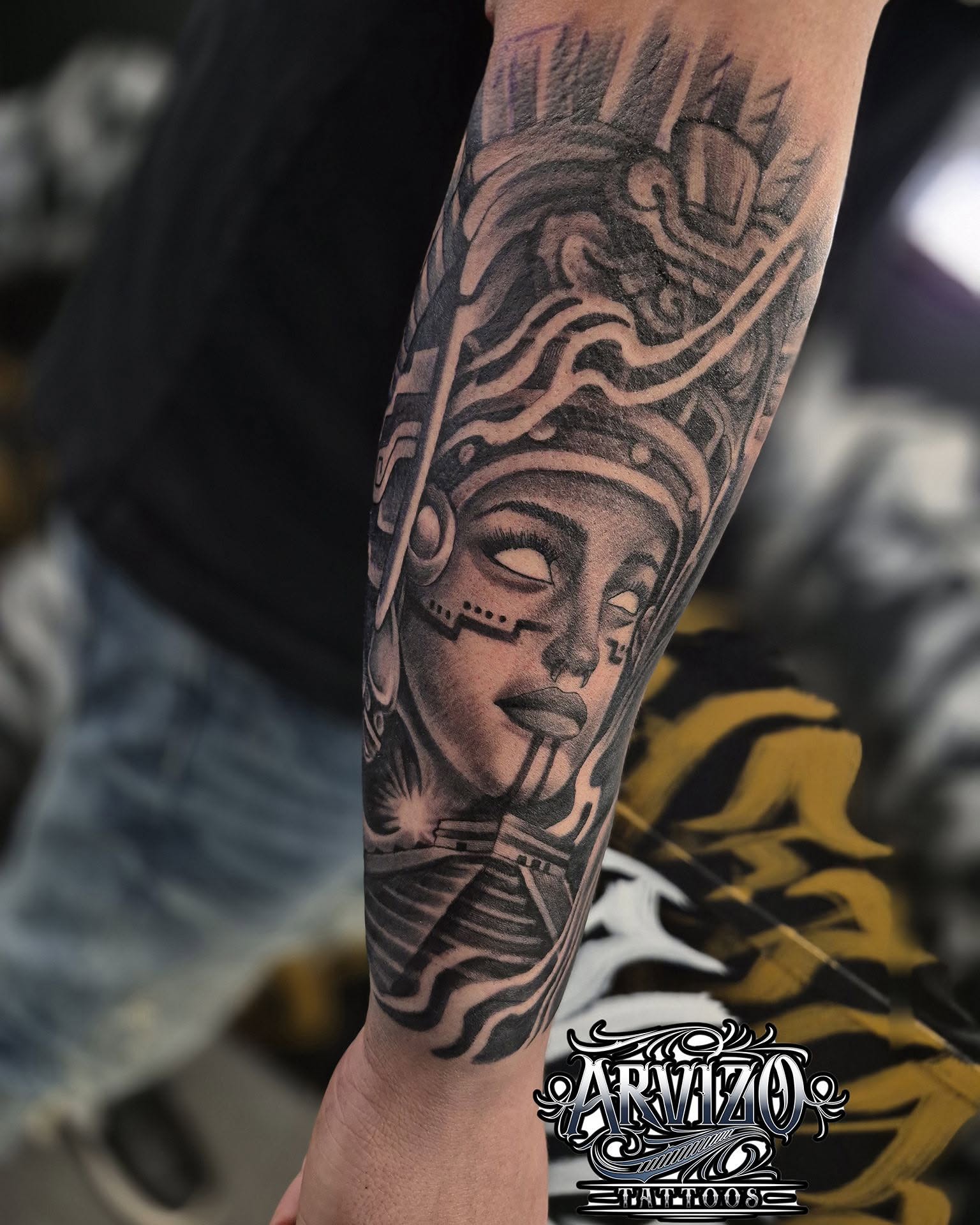 Tattoo by @arvizo_tattoos — black_and_grey, realism