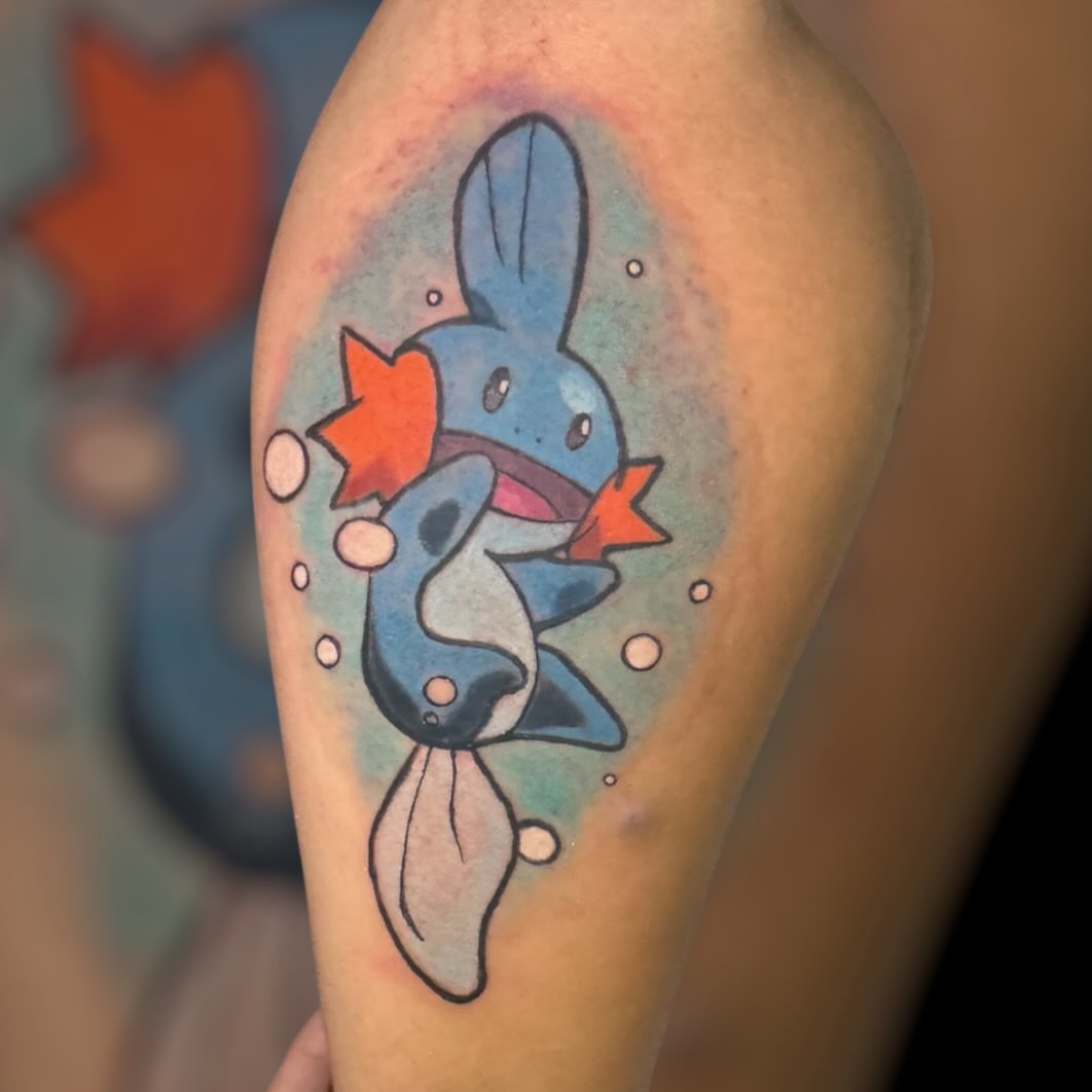 Seabass watercolor tattoo on the forearm by Paula.p.tattoos
