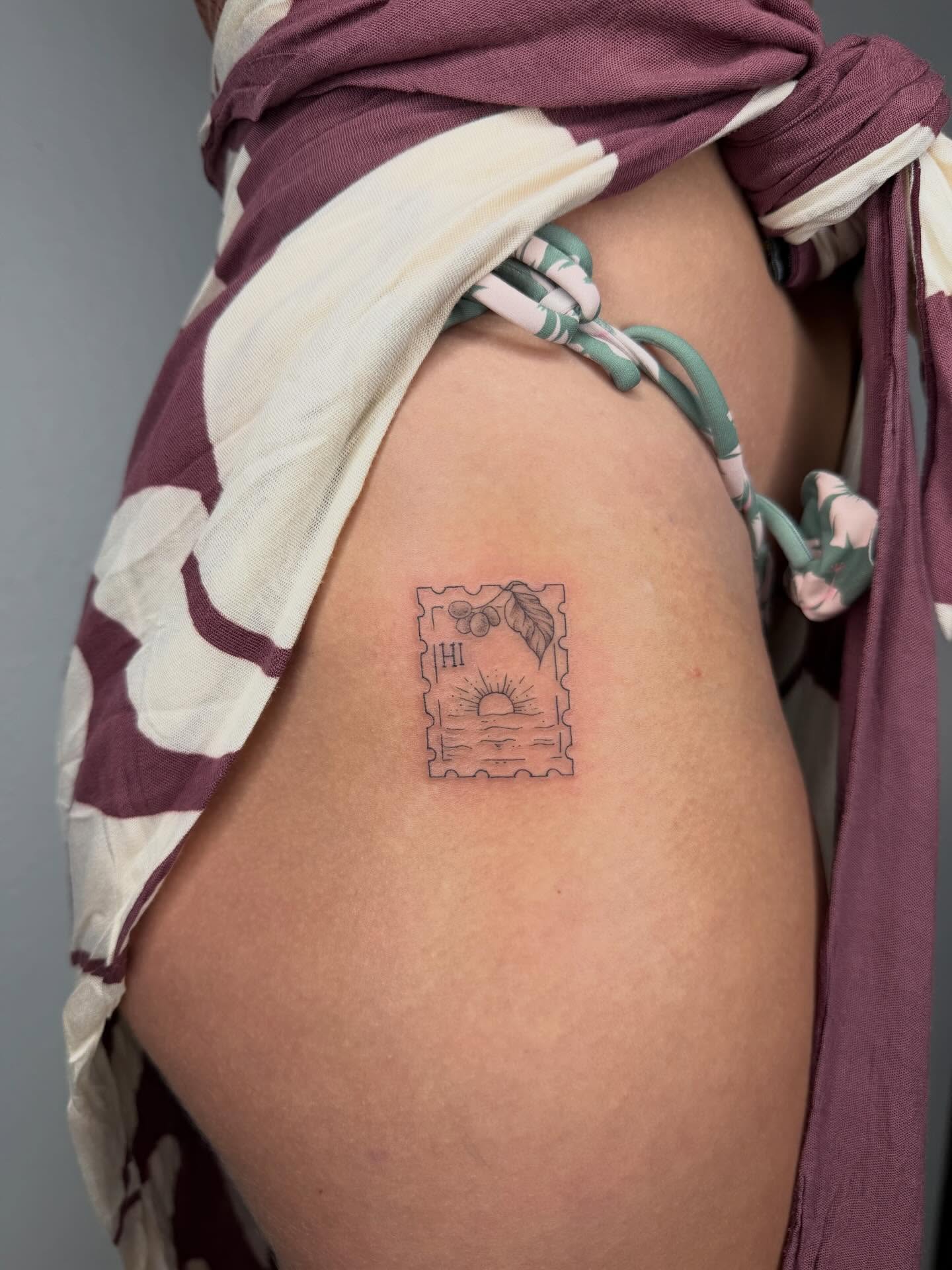 Tarot card black and grey tattoo on the shoulder by Priscila - HAWAII TATTOO