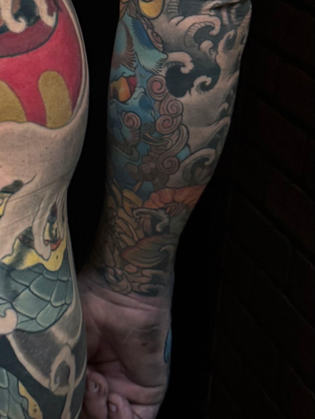 Dragon and clouds japanese irezumi tattoo on the forearm by Las Vegas Japanese Tattoo Artist, Las Vegas, Nevada