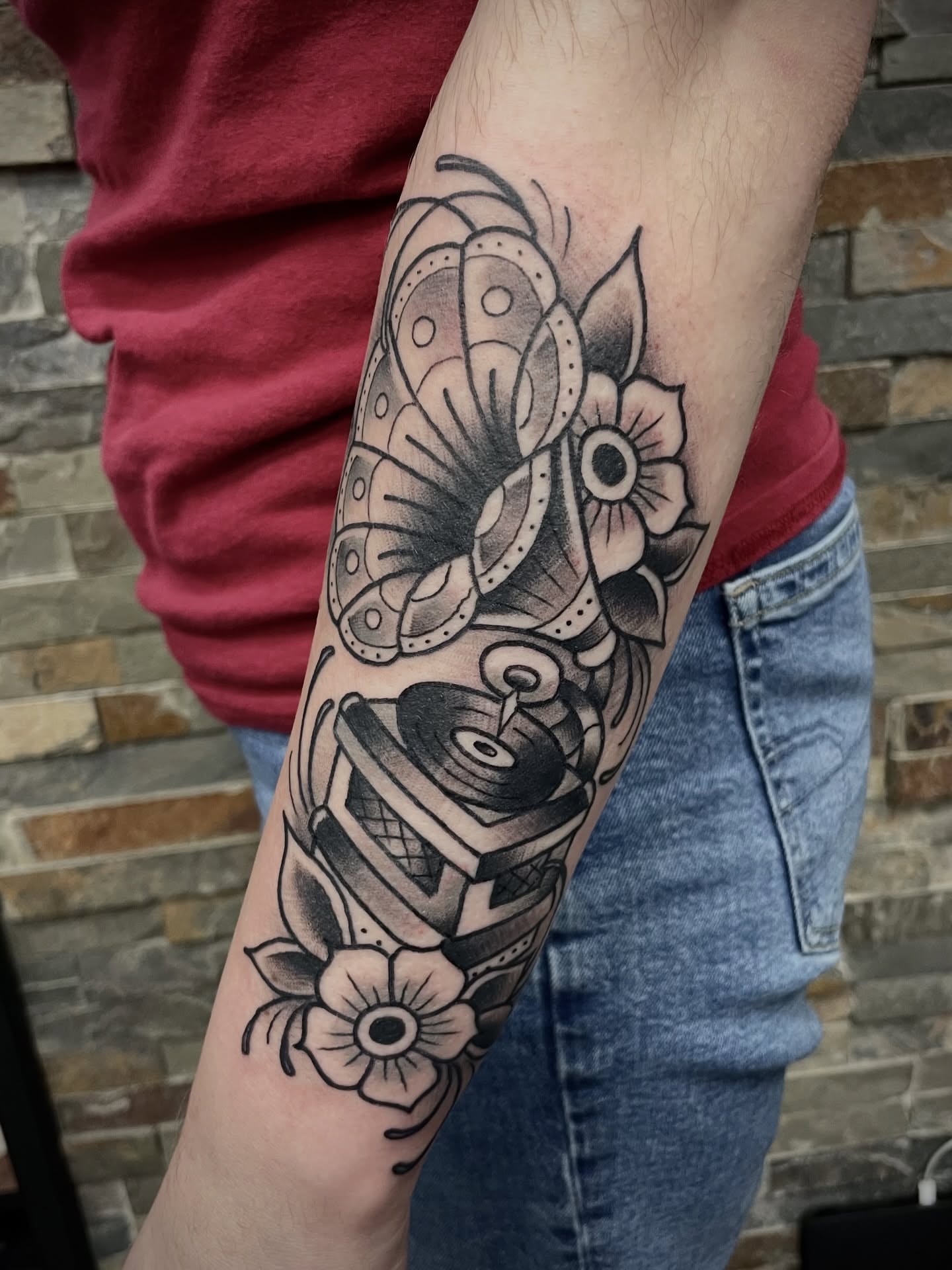 Tattoo by @jasonansley — american_traditional, black_and_grey