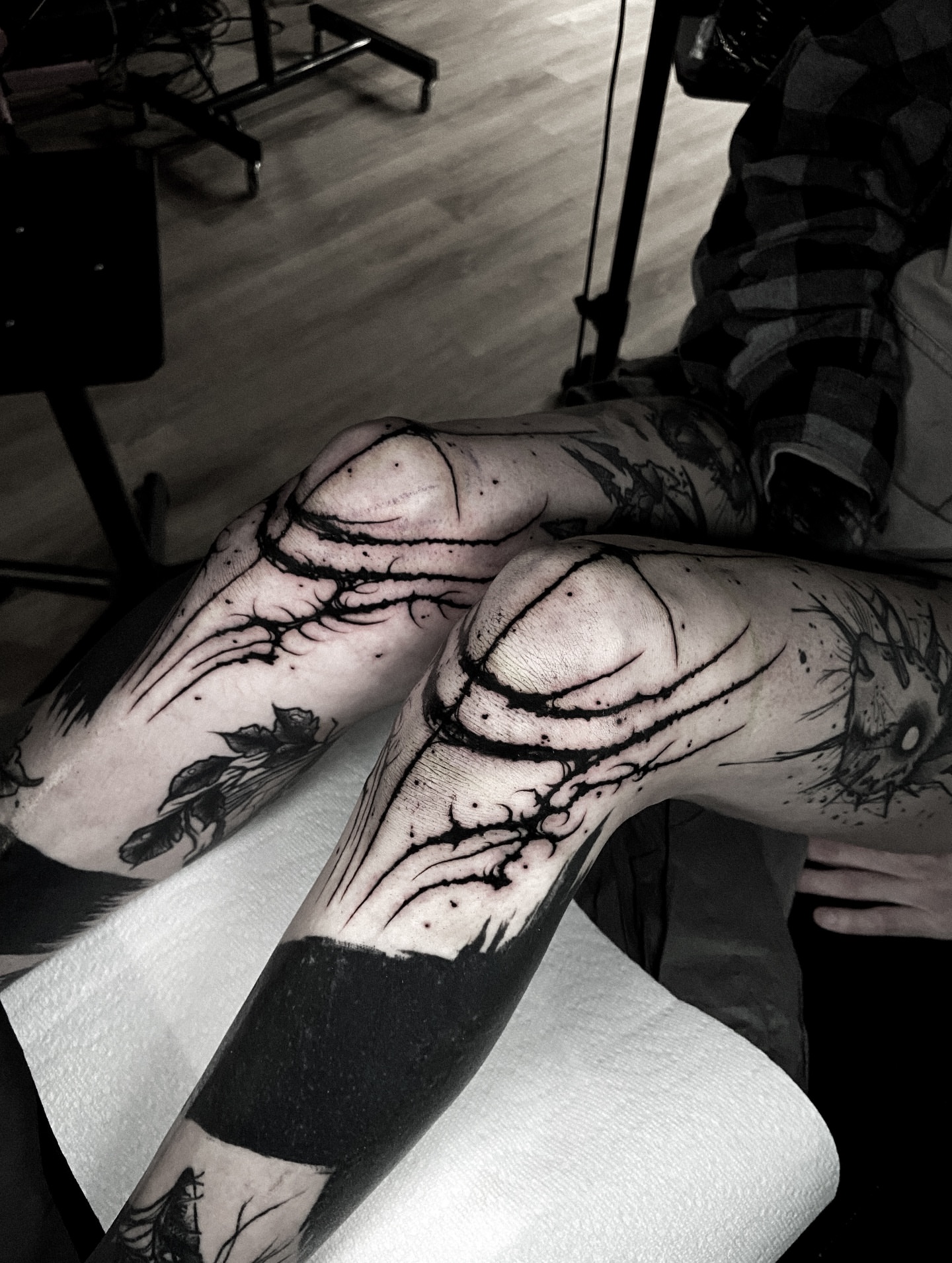 Tattoo by @bunche_tattoo — black_and_grey