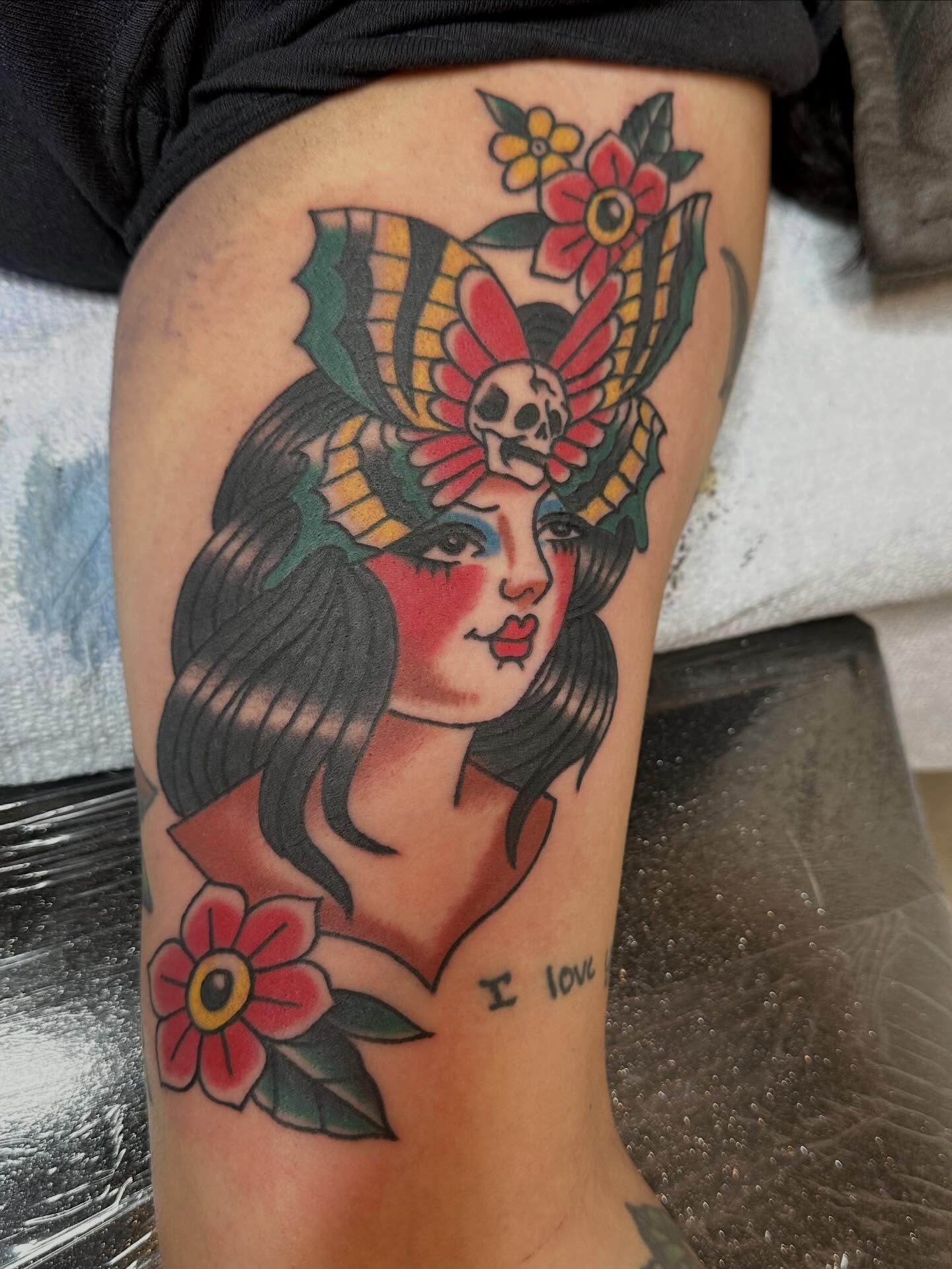 Tattoo by @whitneycreeptattoos โ american_traditional, illustrative