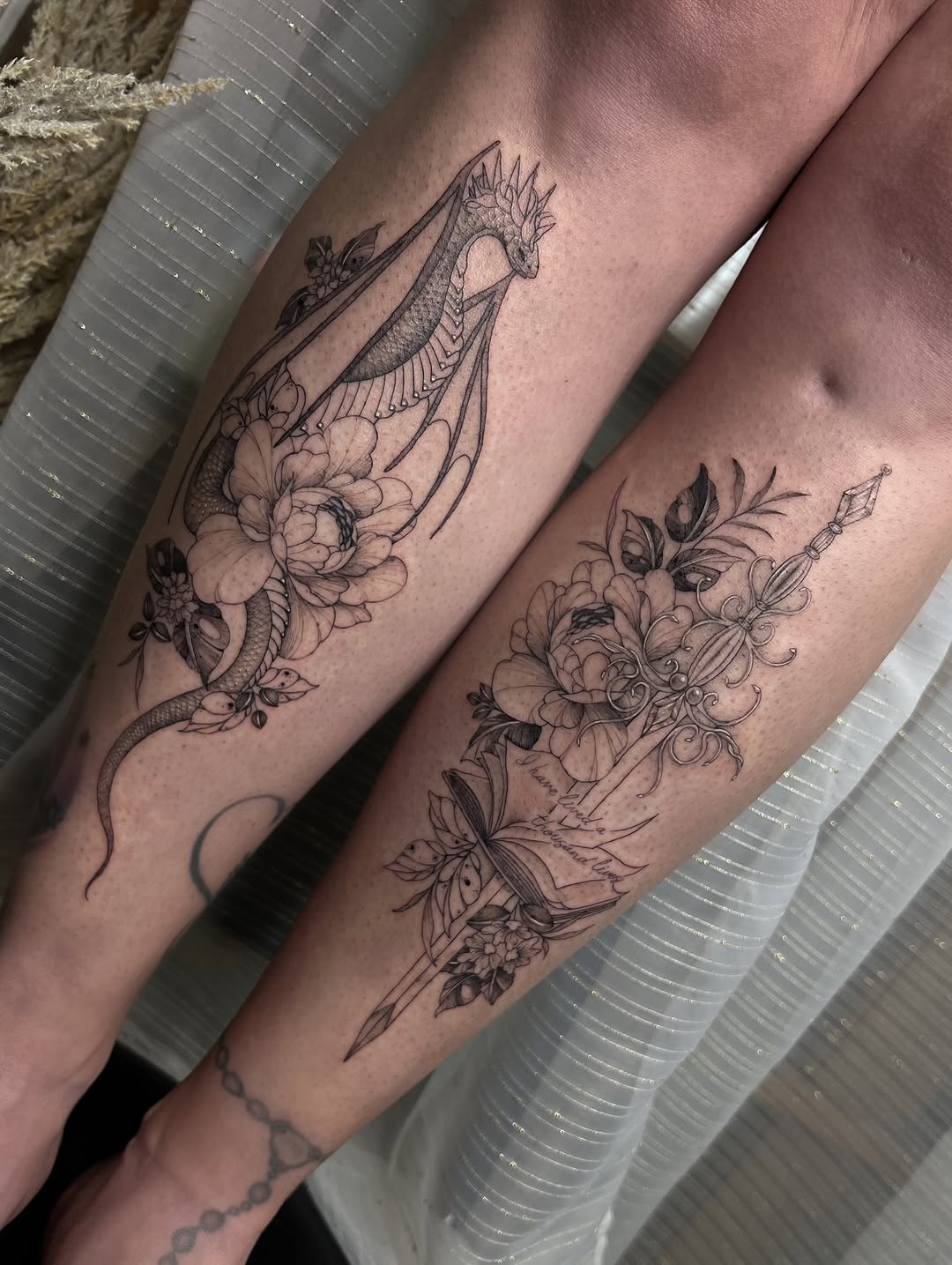Tattoo by @inkbyjustene — fine_line, black_and_grey