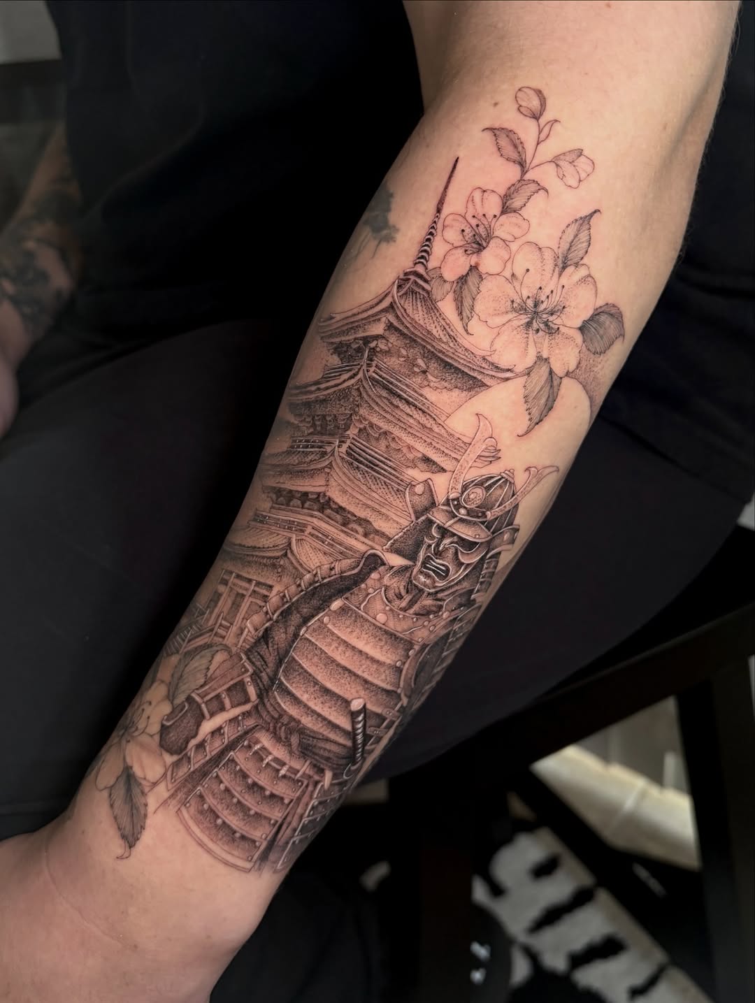 Tattoo by @inkbyjustene — japanese_irezumi, black_and_grey