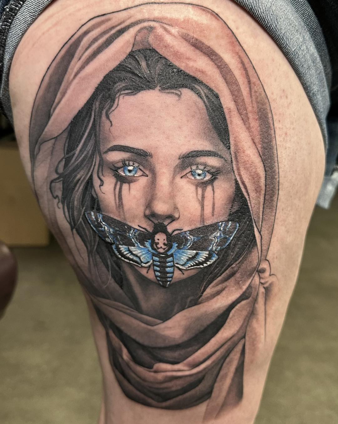 Tattoo by @artbyharper — realism, dark_realism