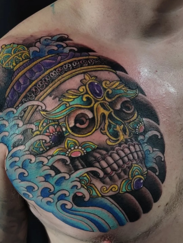 Tattoo by @mrjamesvaughn — chicano, ornamental