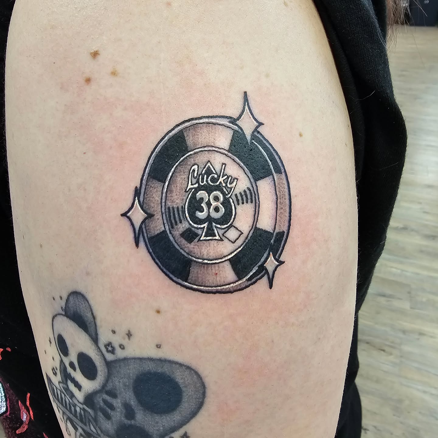 Tattoo by @indeedilly — black_and_grey