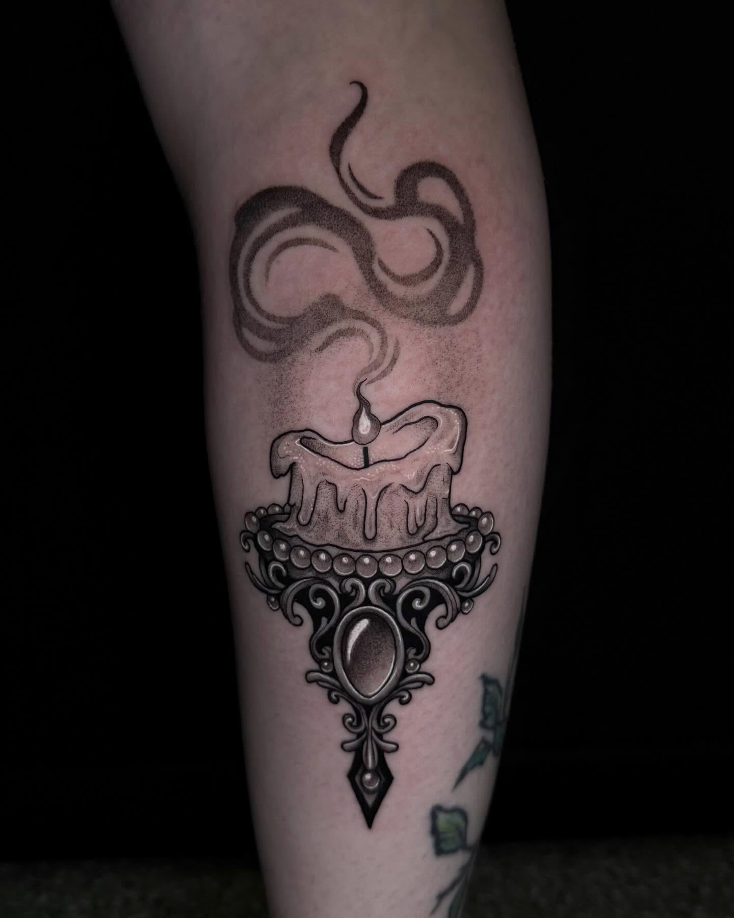 Tattoo by @lyssa_jtattoo — black_and_grey, geometric