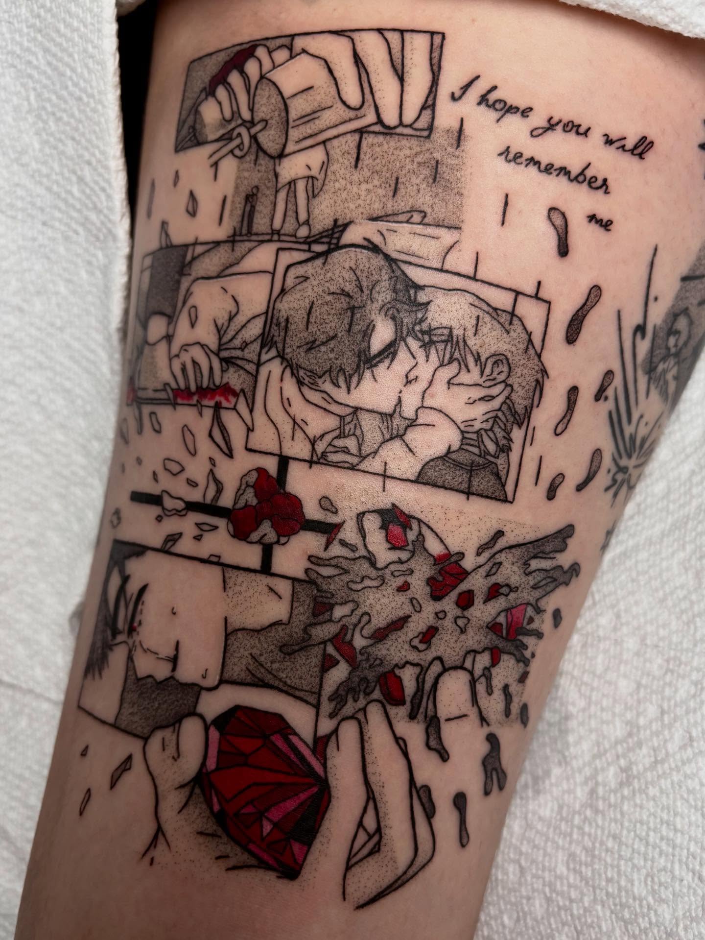 Kissing couple dotwork tattoo on the forearm by mia aka chuu (◕ ˬ ◕ ✿)