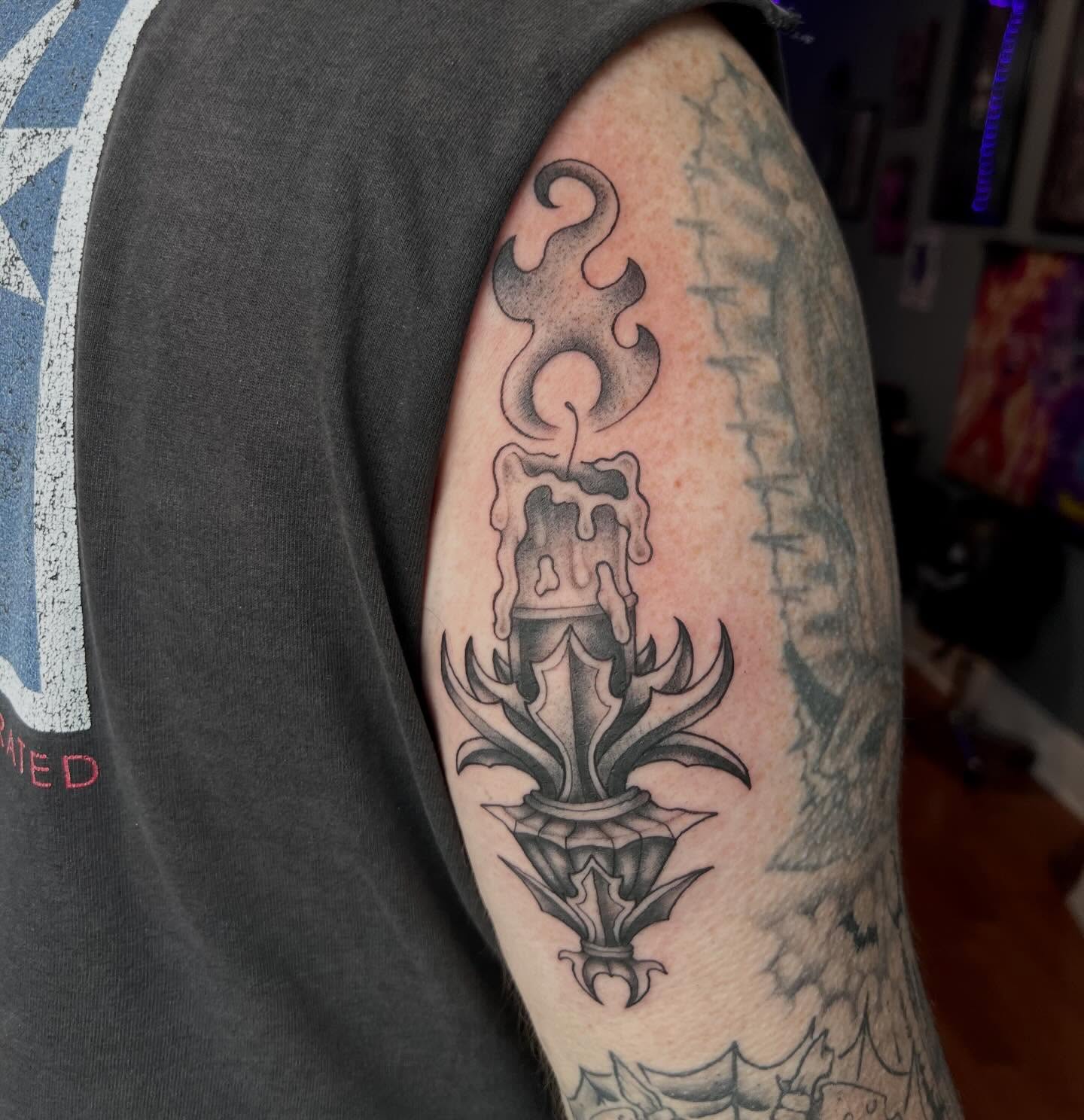 Tattoo by @artbyady — black_and_grey