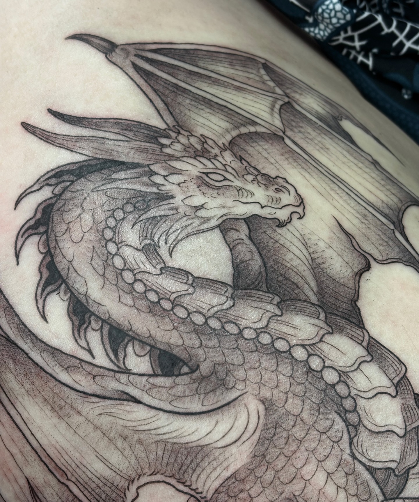 Tattoo by @kinseymillertattoo — black_and_grey
