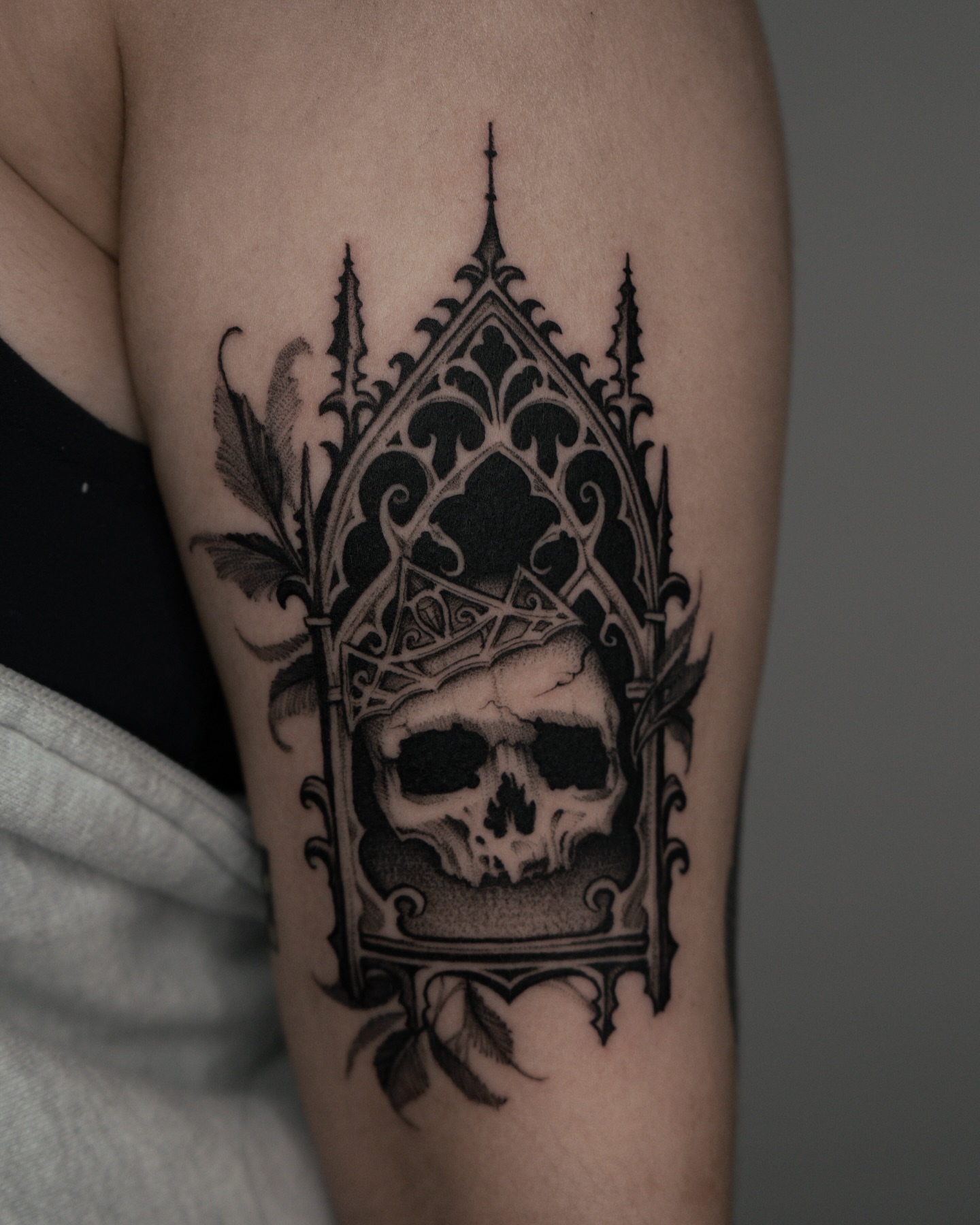 Tattoo by @bru.blackink — black_and_grey, dark_realism