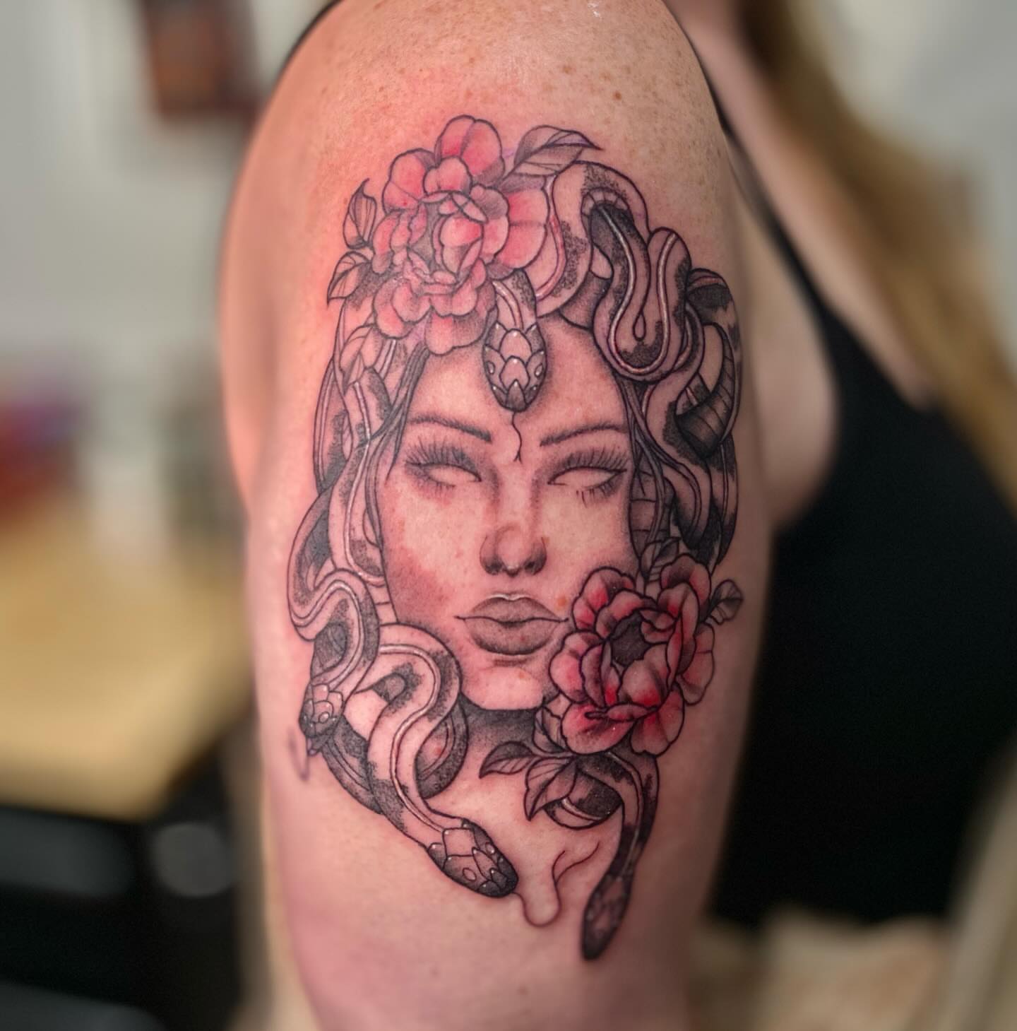 Tattoo by @maddyctattoos — neo_traditional, black_and_grey