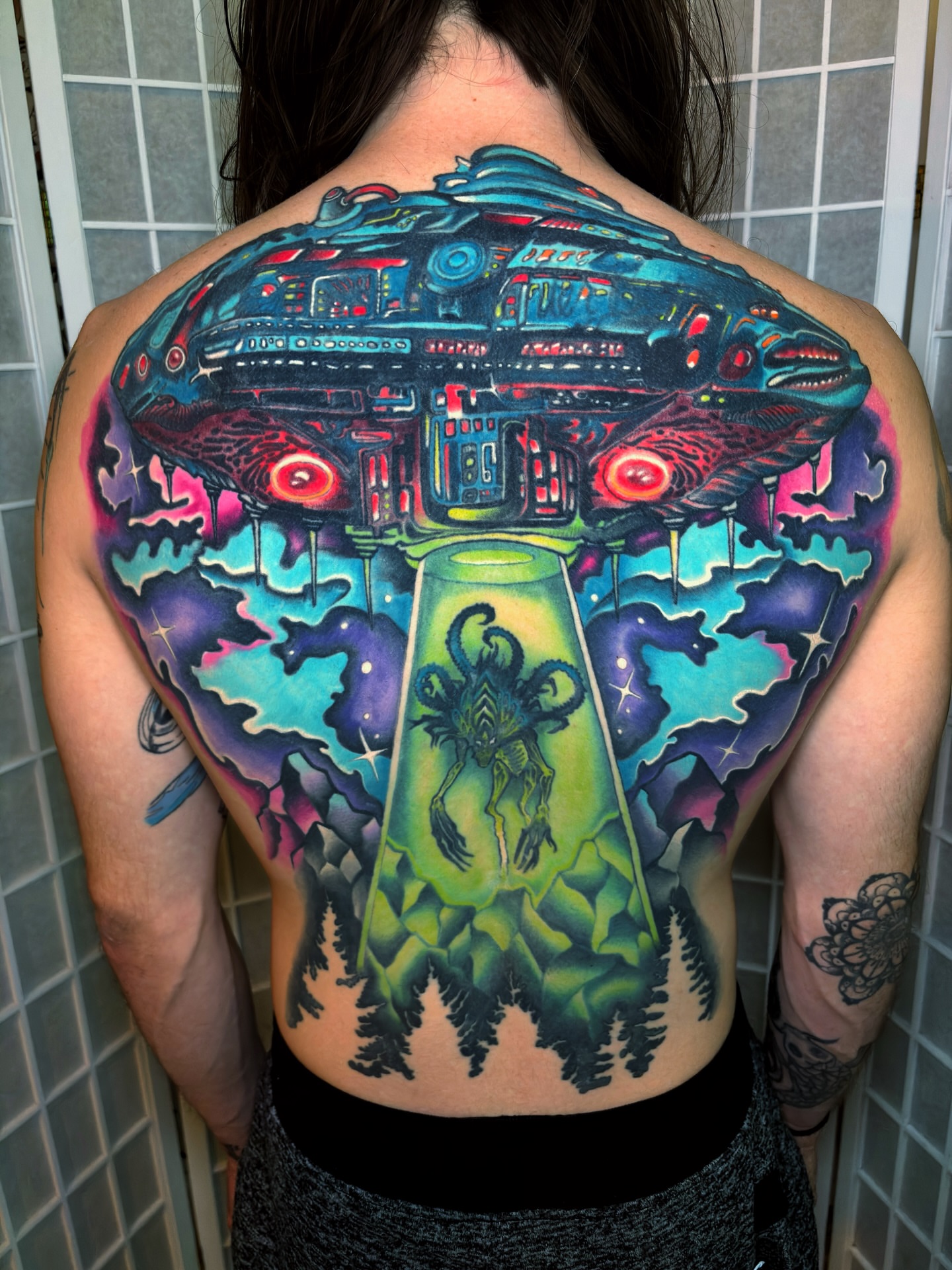 Tattoo by @shaneklos โ surrealism, geometric