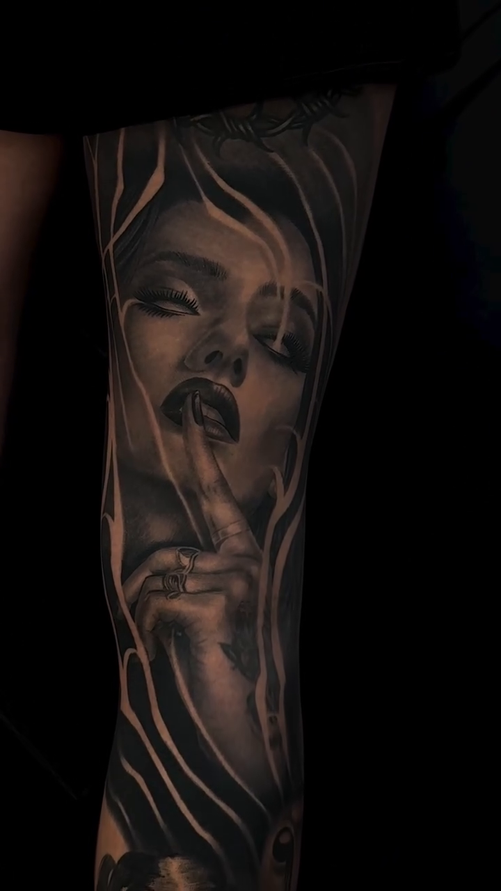 Tattoo by @michaelsosaink — black_and_grey, realism