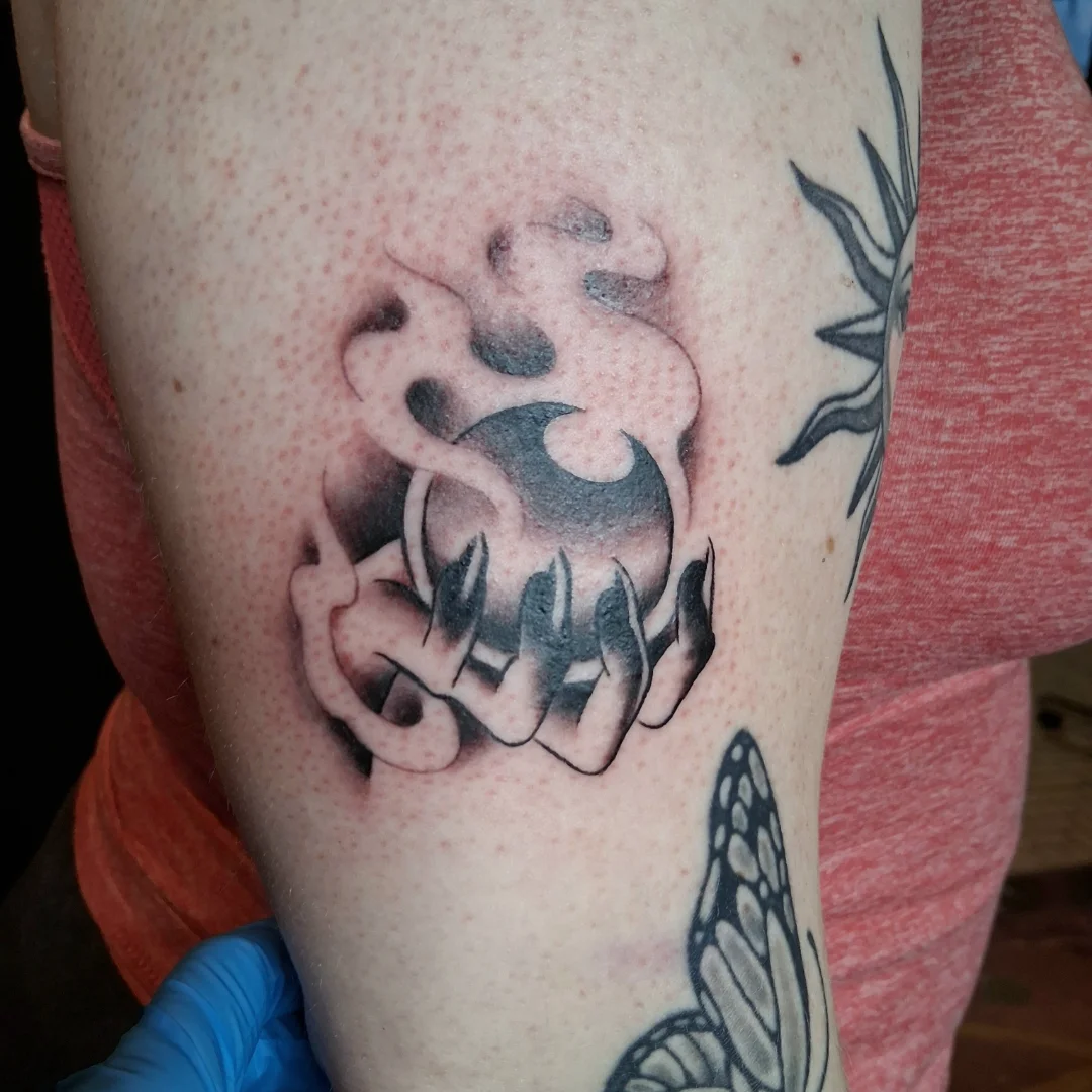 Tattoo by @beehemothtattoo โ black_and_grey