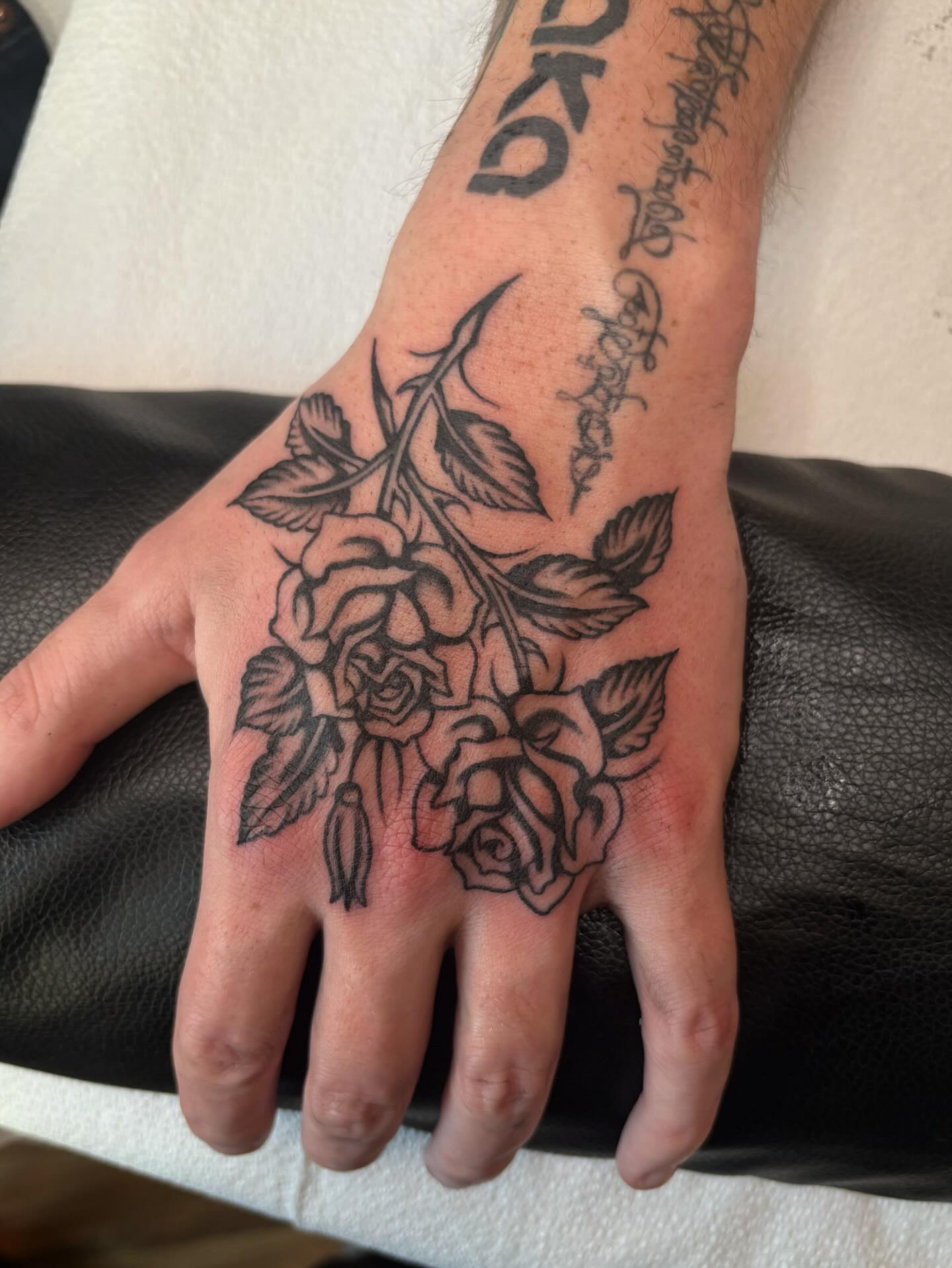 Tattoo by @pembrlily — black_and_grey