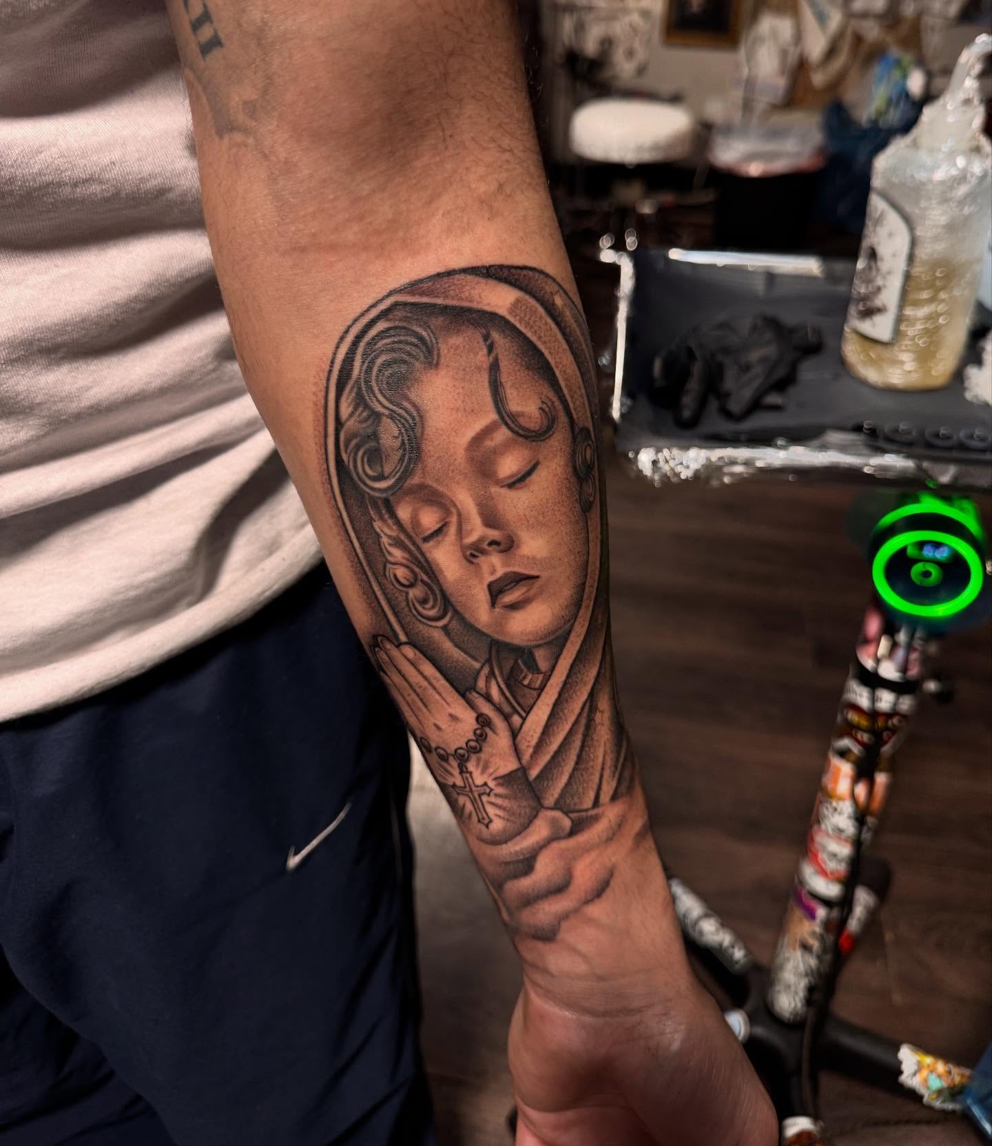 Tattoo by @plata3rl — black_and_grey, realism