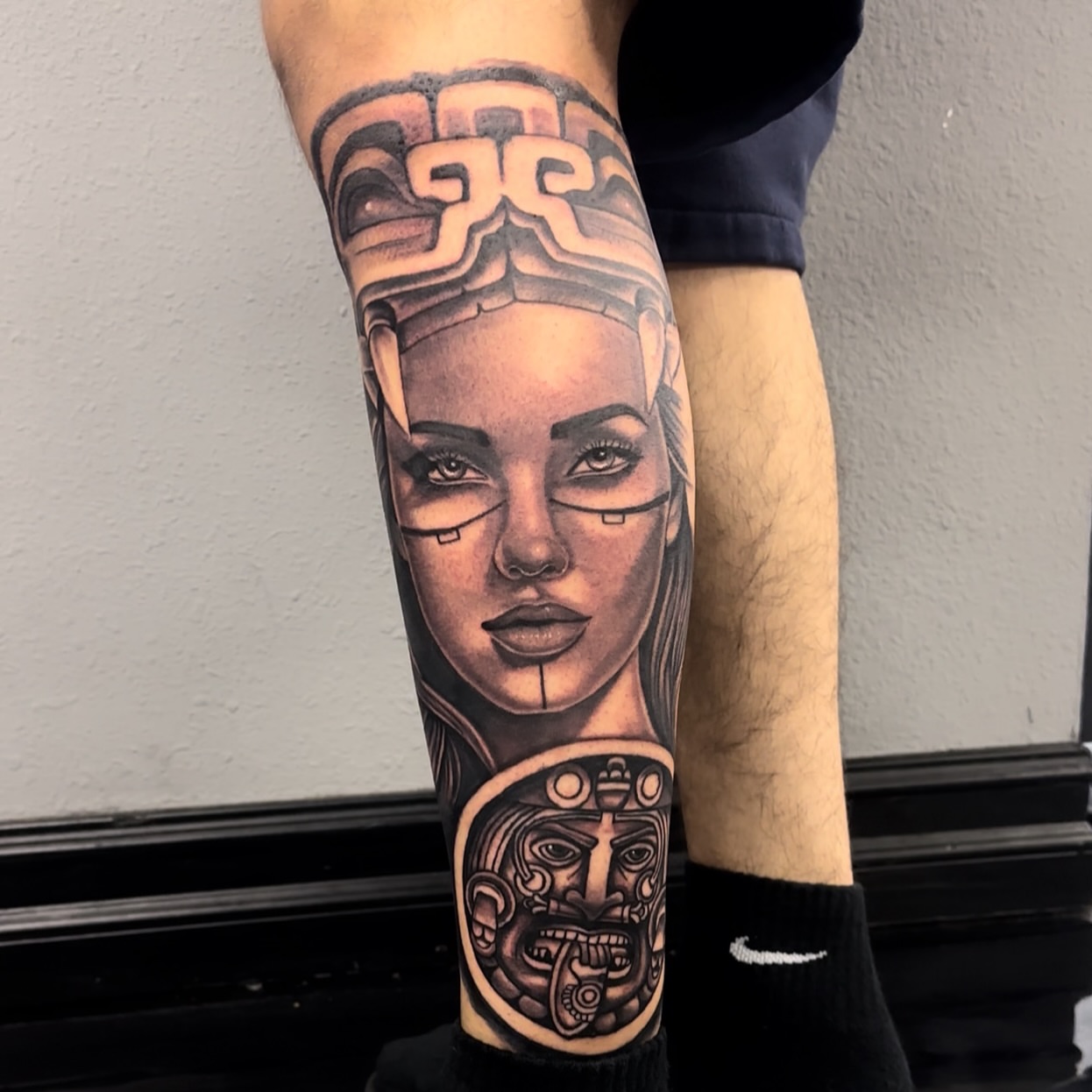 Tattoo by @_slickvic_ — black_and_grey, realism