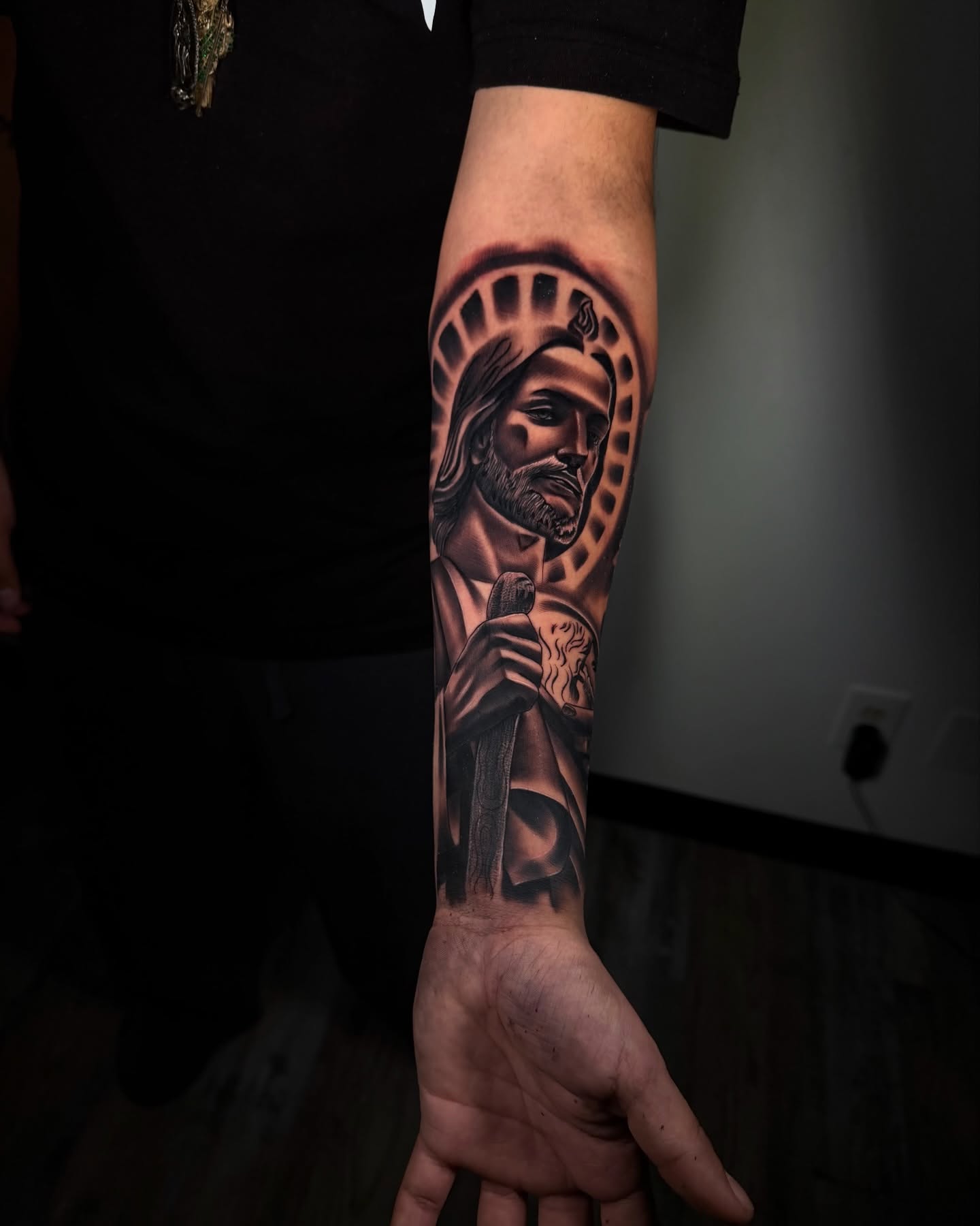 Tattoo by @aaron.tattoos — black_and_grey