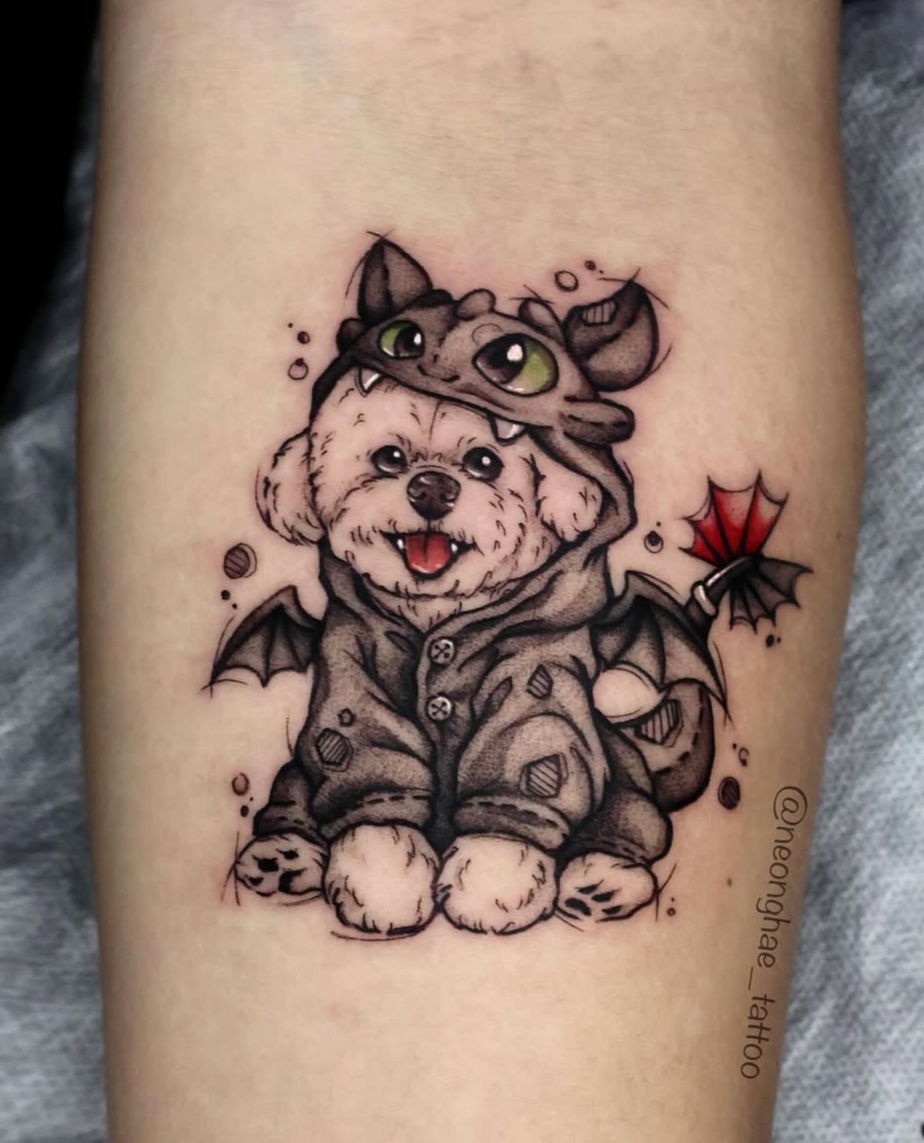 Tattoo by @neonghae — dotwork, realism