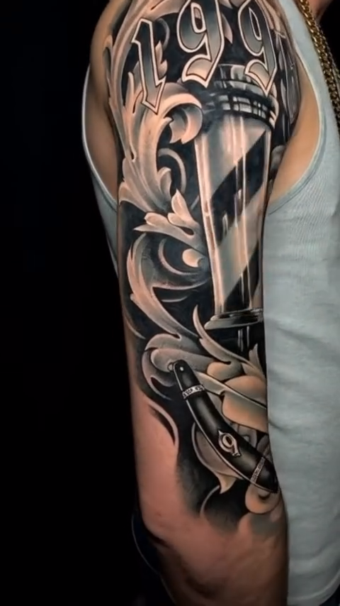 Tattoo by @dgtatts — black_and_grey, realism