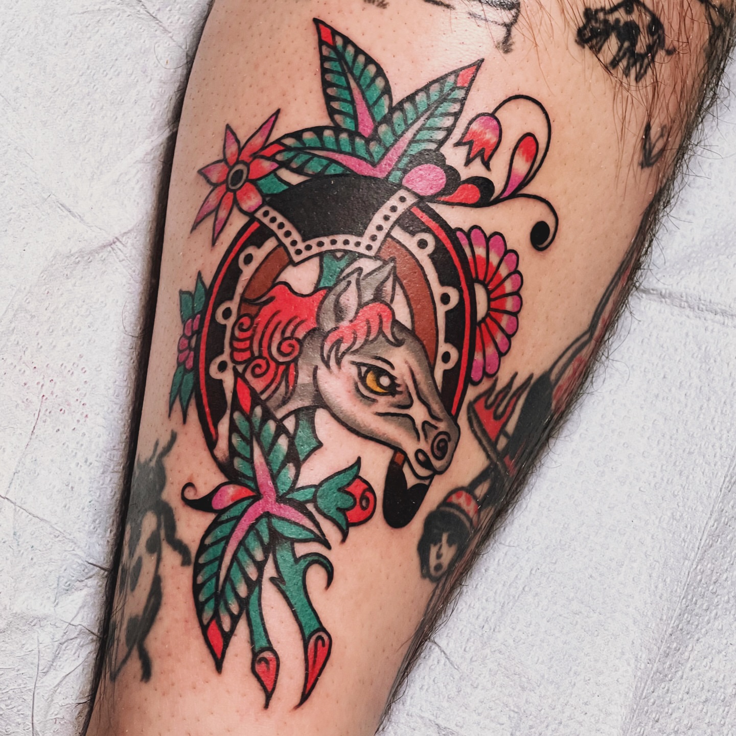 Tattoo by @morganhabe — american_traditional, neo_traditional