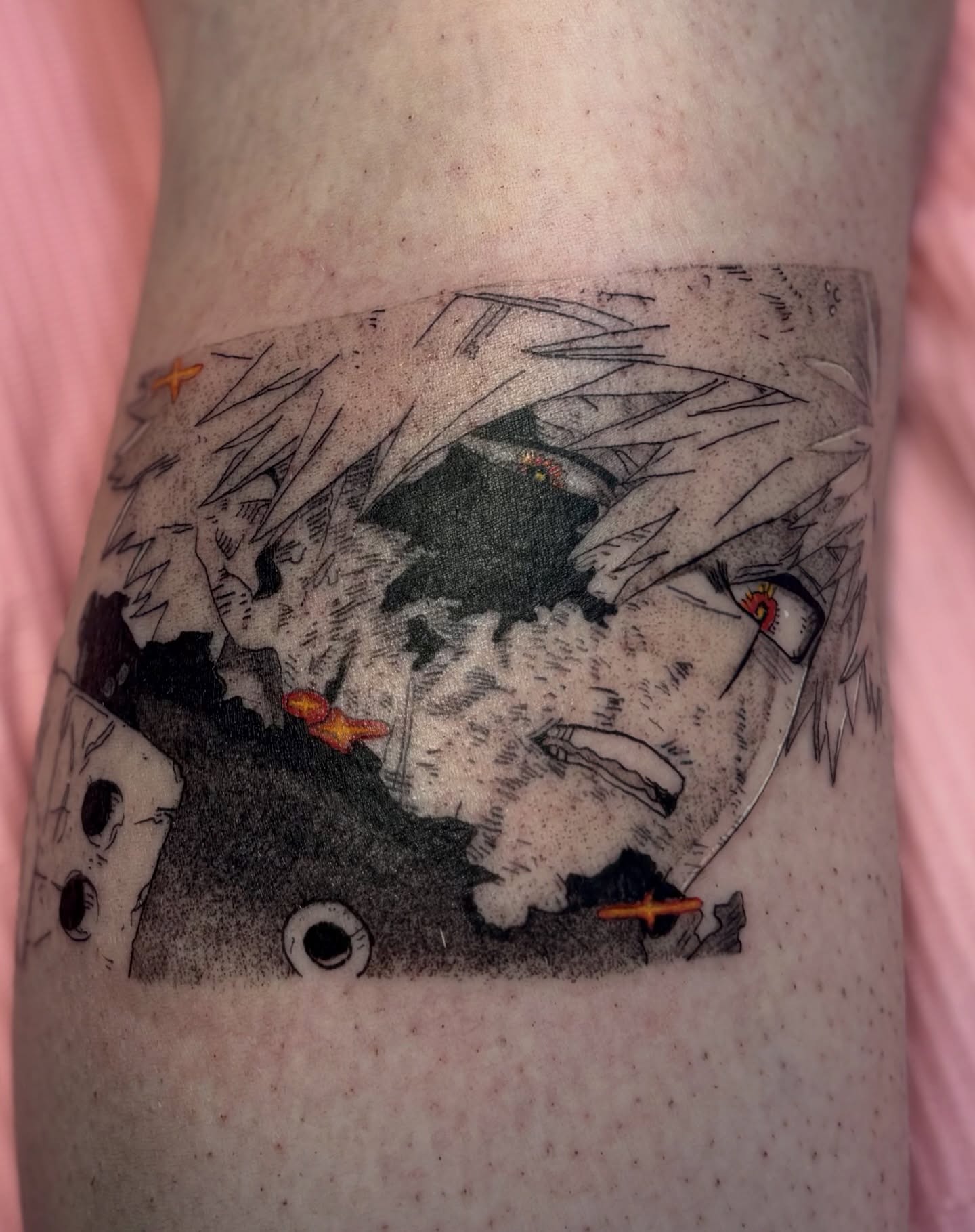 Tattoo by @neciatattoo — dotwork, anime
