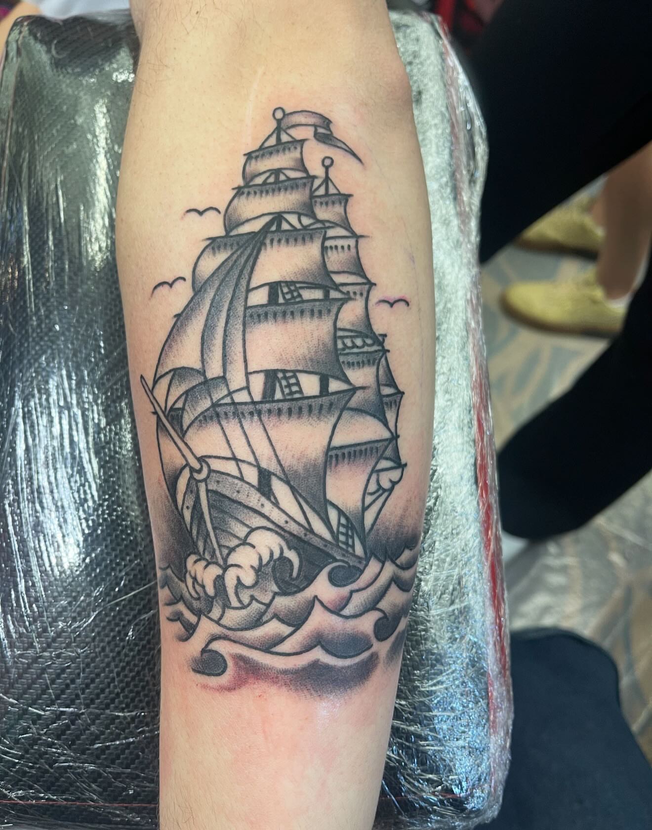 Tattoo by @bigdaddyjaz — black_and_grey