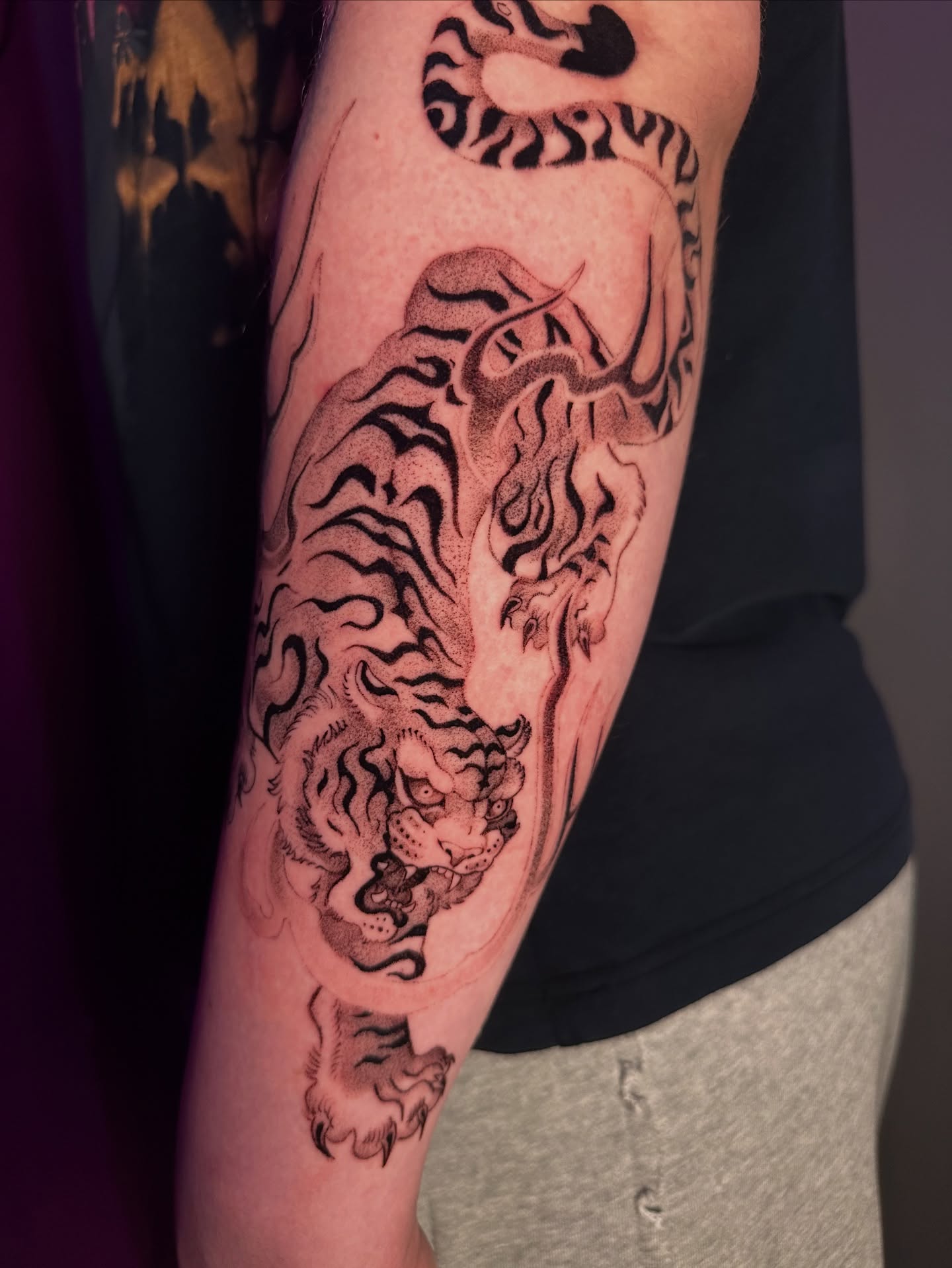 Tattoo by @mklvayne.tattoos — black_and_grey, dotwork