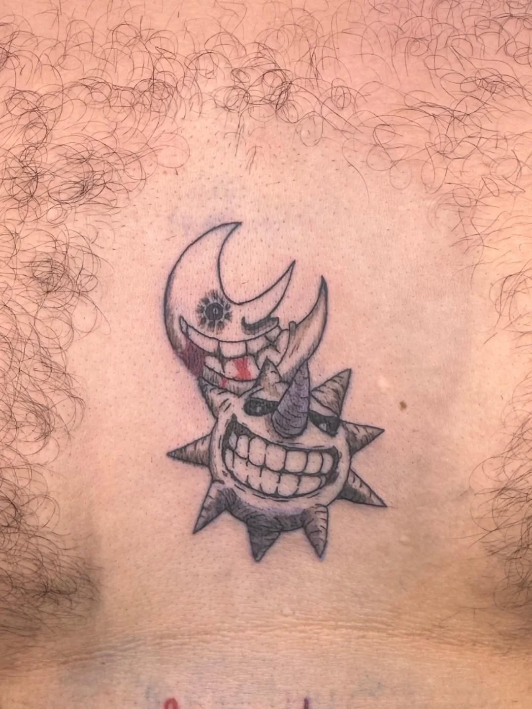 Tattoo by @yyiizzuuzz — anime, black_and_grey