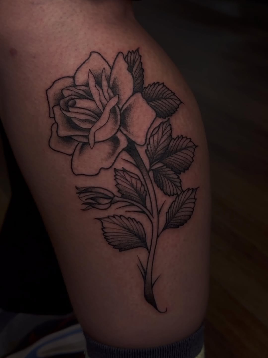 Tattoo by @aliciawhita — black_and_grey, fine_line