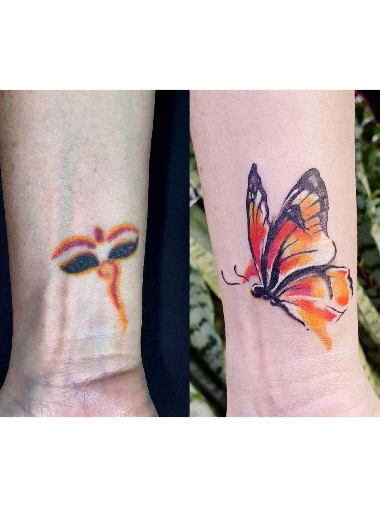 Butterfly watercolor tattoo on the forearm by BRIK RANGEL - Tattoo Artist