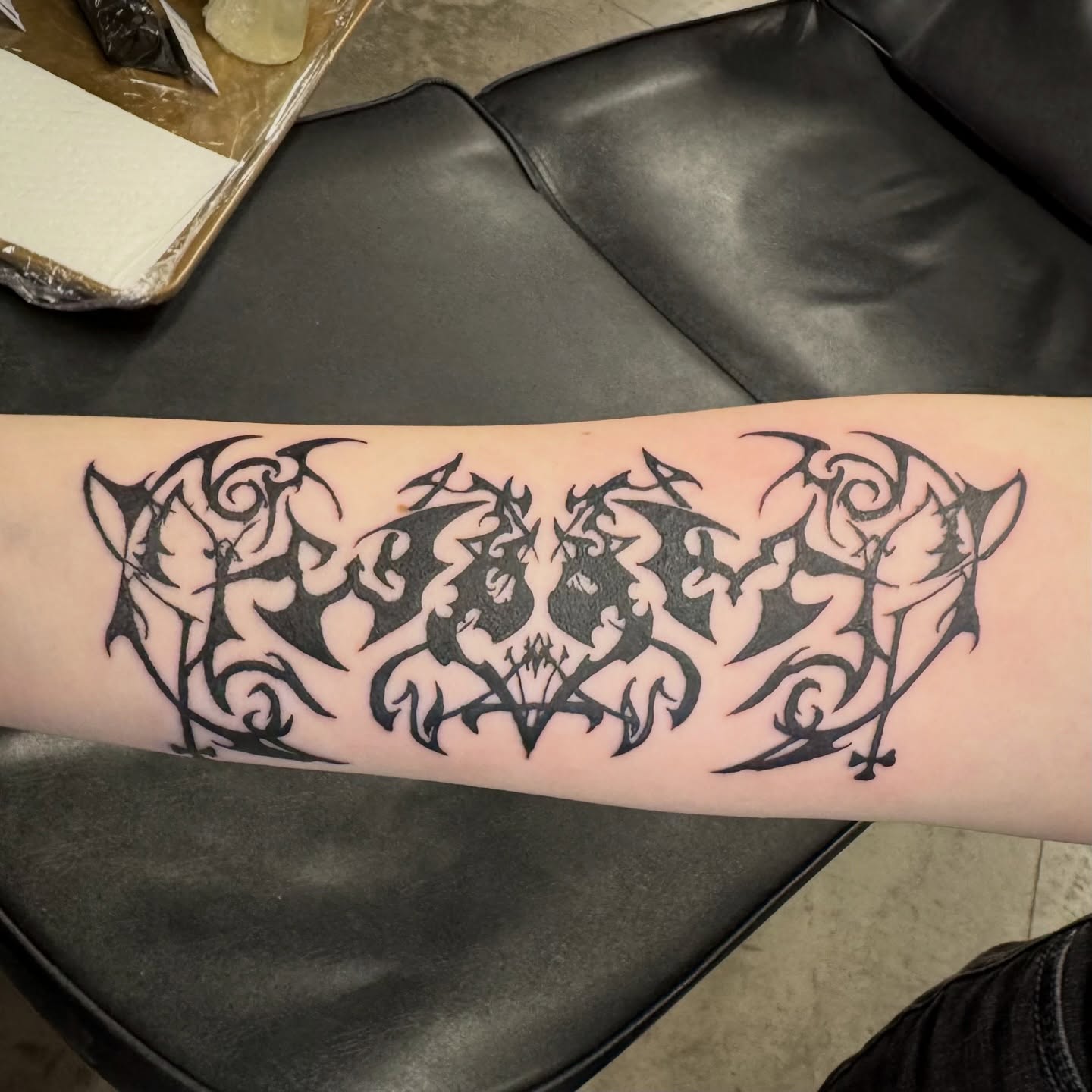 Tribal design tribal tattoo on the forearm by Seth Christianson