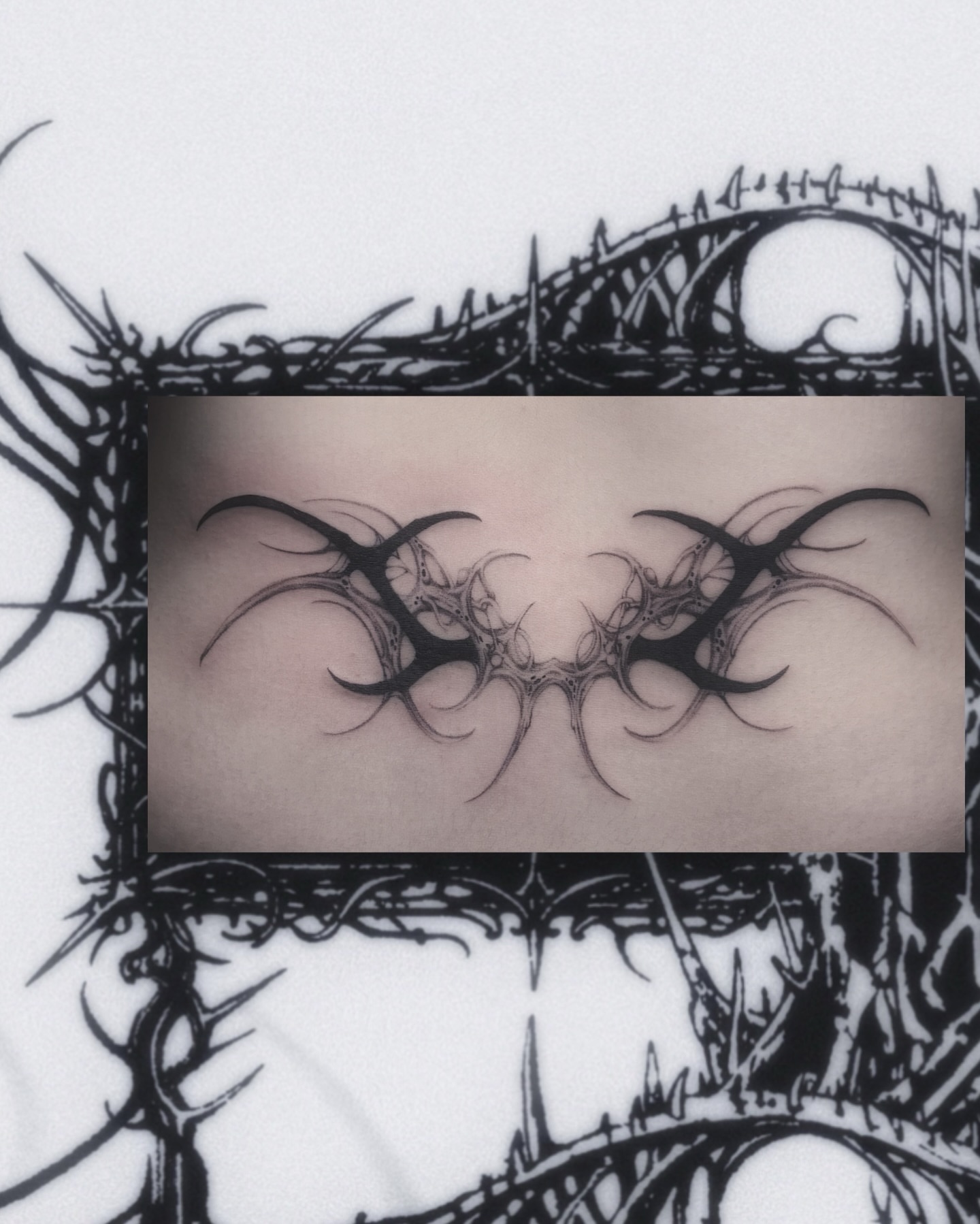 Abstract tribal design tribal tattoo on the torso by LX7
