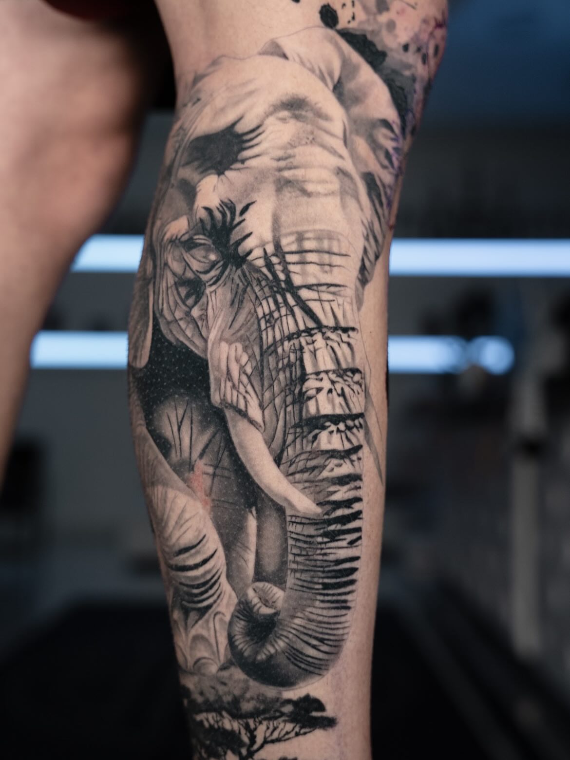 Elephant dotwork tattoo on the forearm by Natalie Shaw