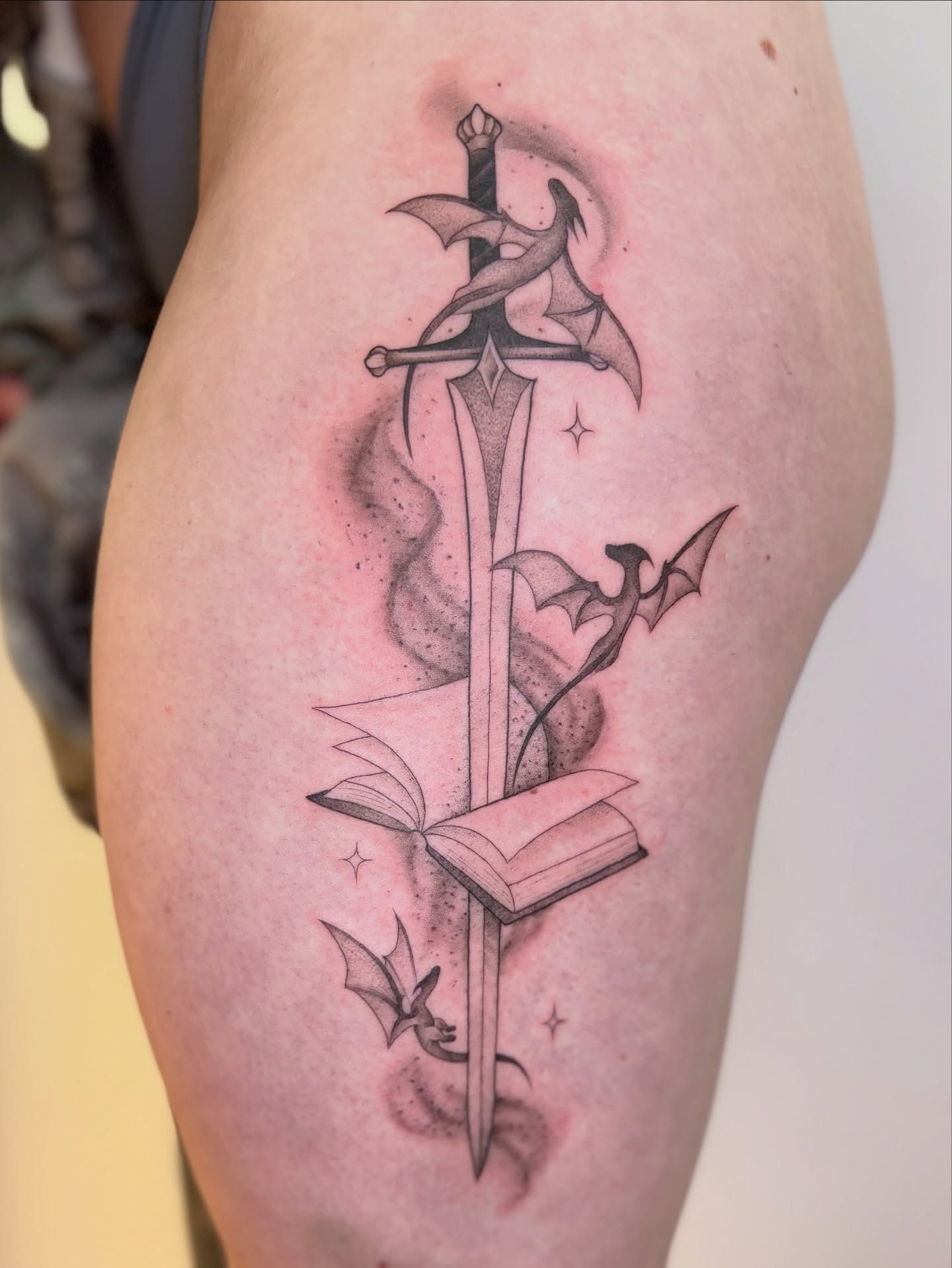Tattoo by @amp.tattoos — dotwork, black_and_grey