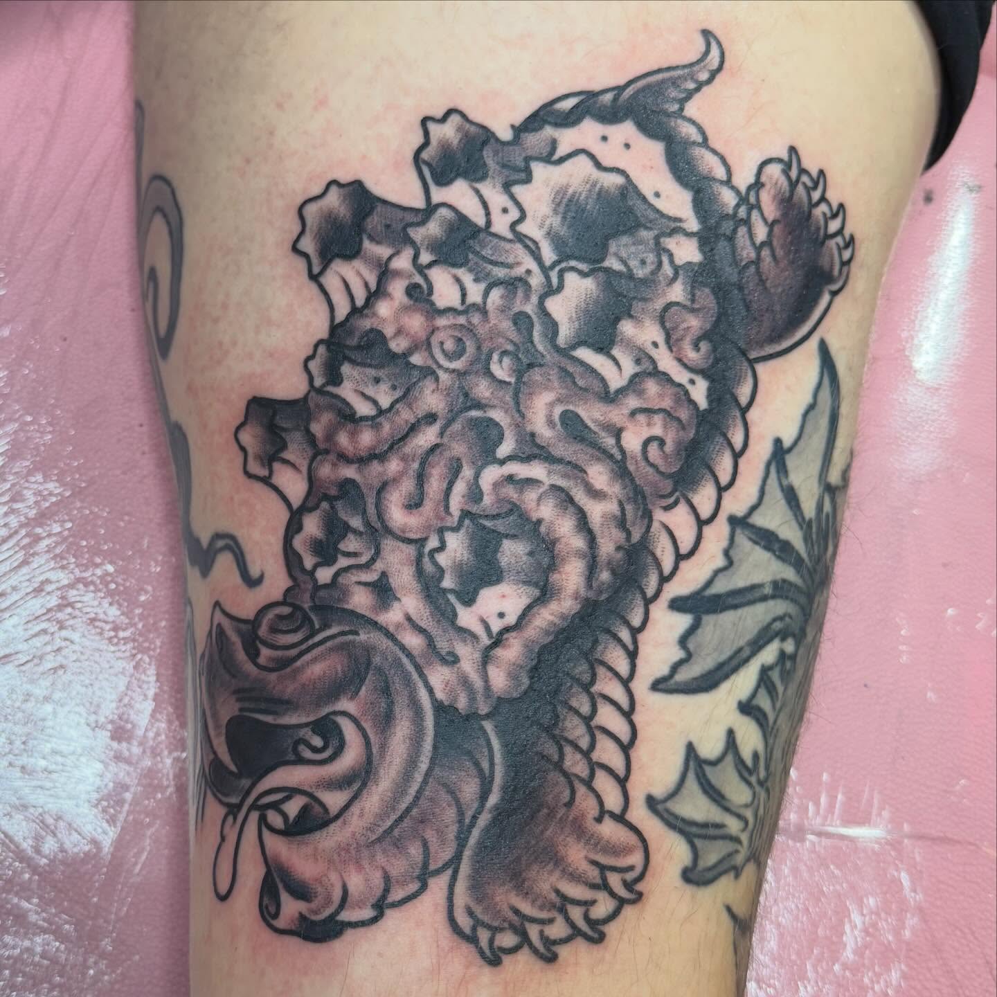 Tattoo by @cyborgbrains — black_and_grey