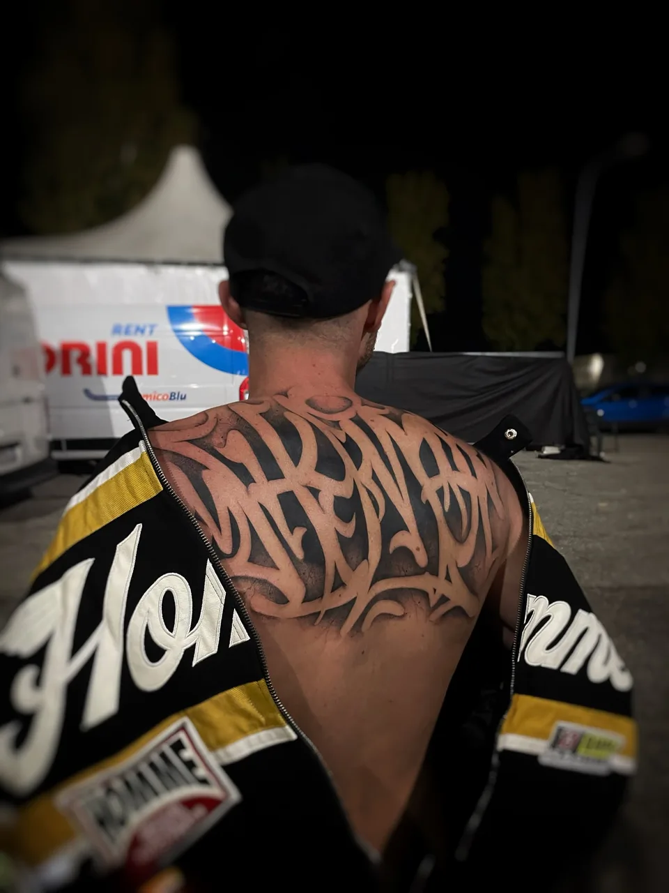 Script lettering lettering script tattoo on the shoulder by Blot_Tattoo