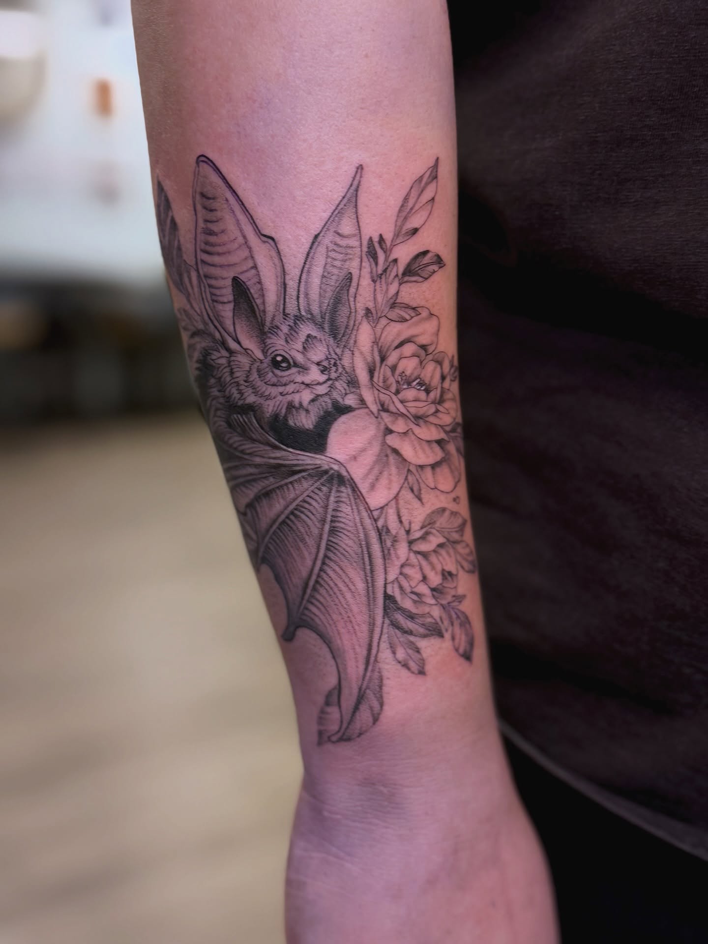 Tattoo by @hannahleetattoos — black_and_grey, realism