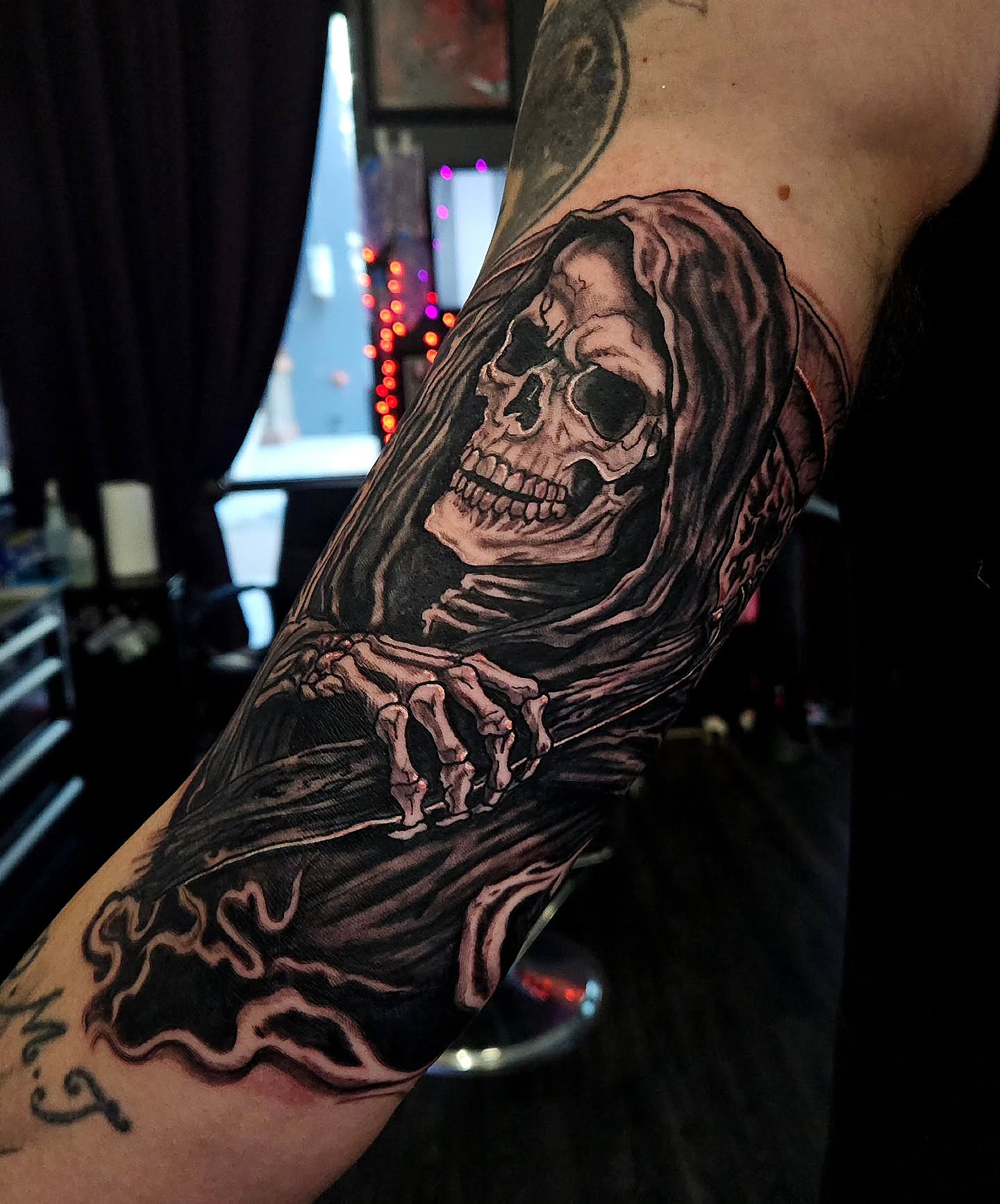 Grim reaper realism tattoo on the forearm by Angie Griffith 🥰, Glendale, Arizona