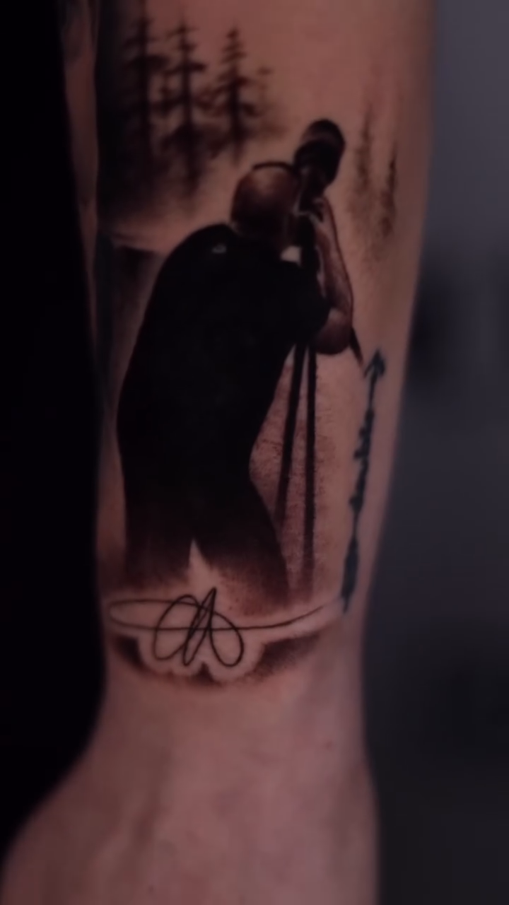 Portrait of a man realism tattoo by Anthony Maya