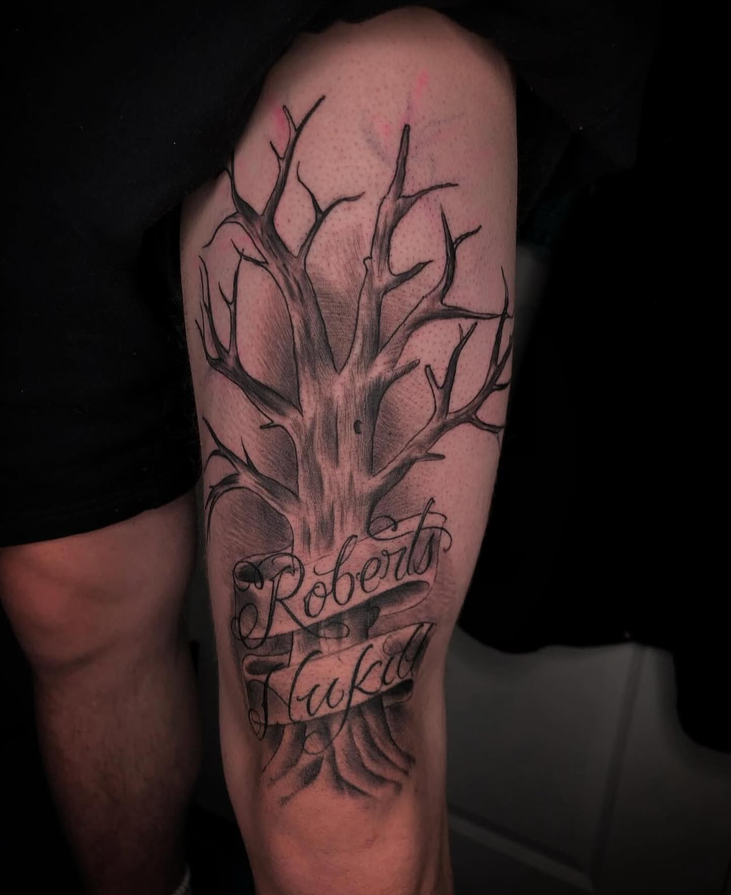 Tattoo by @sincerelyyourzstudios — black_and_grey, realism