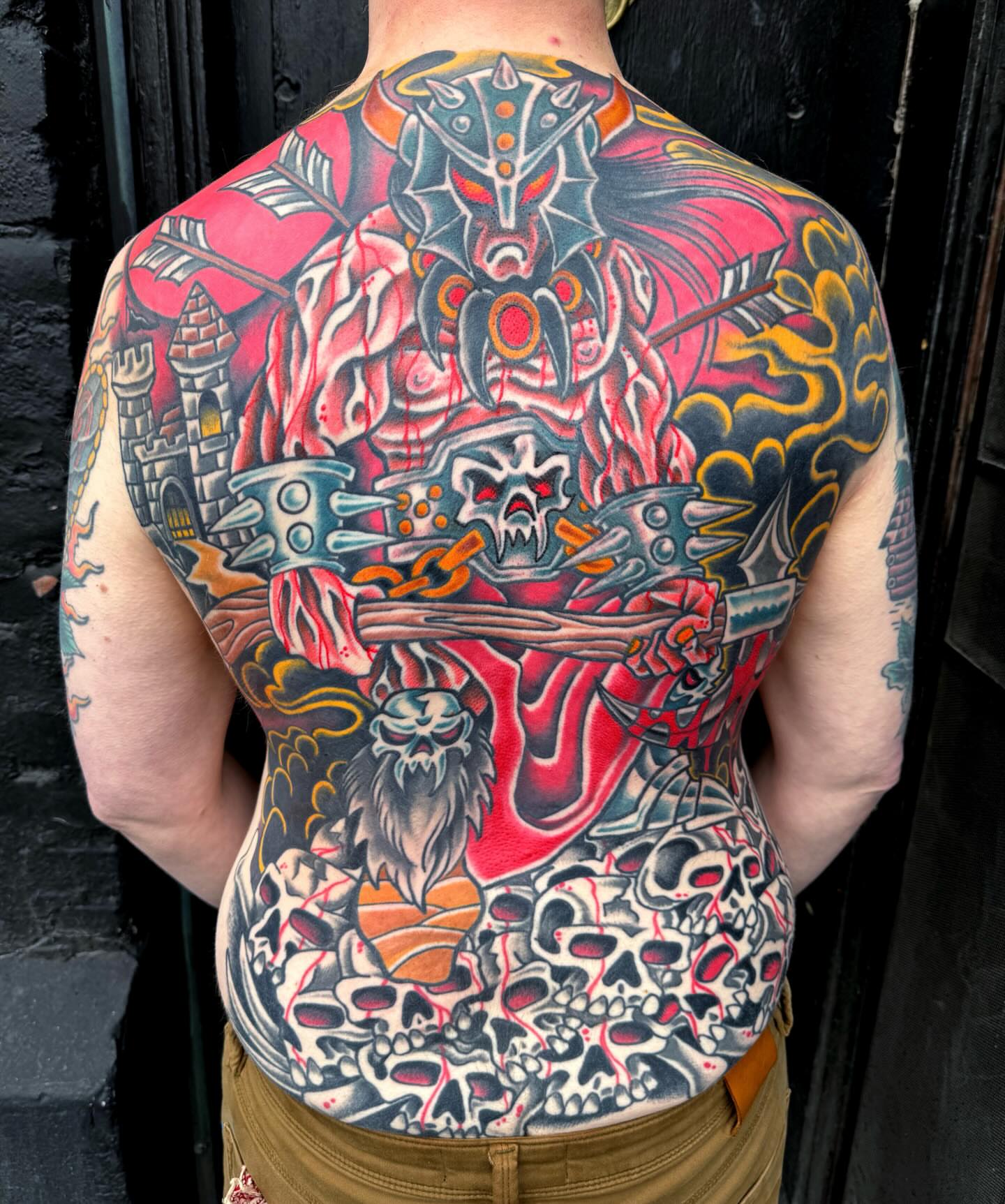Tattoo by @chrisspriggs — american_traditional, dotwork