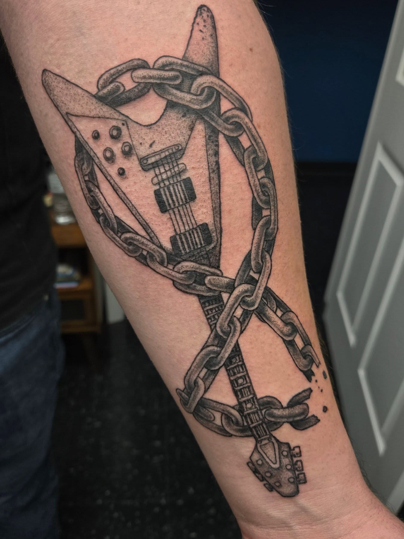 Tattoo by @robinmatztattoos โ dotwork, black_and_grey