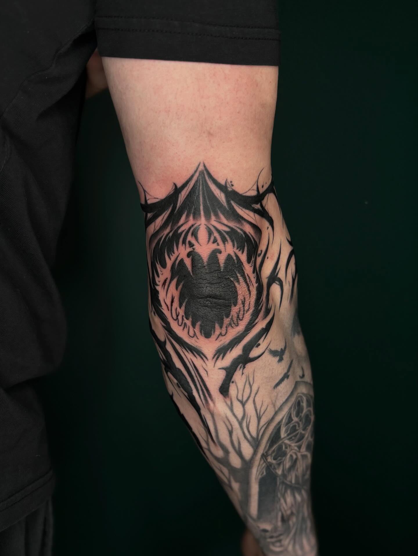 Flame tribal tattoo on the forearm by ༺☆༻
